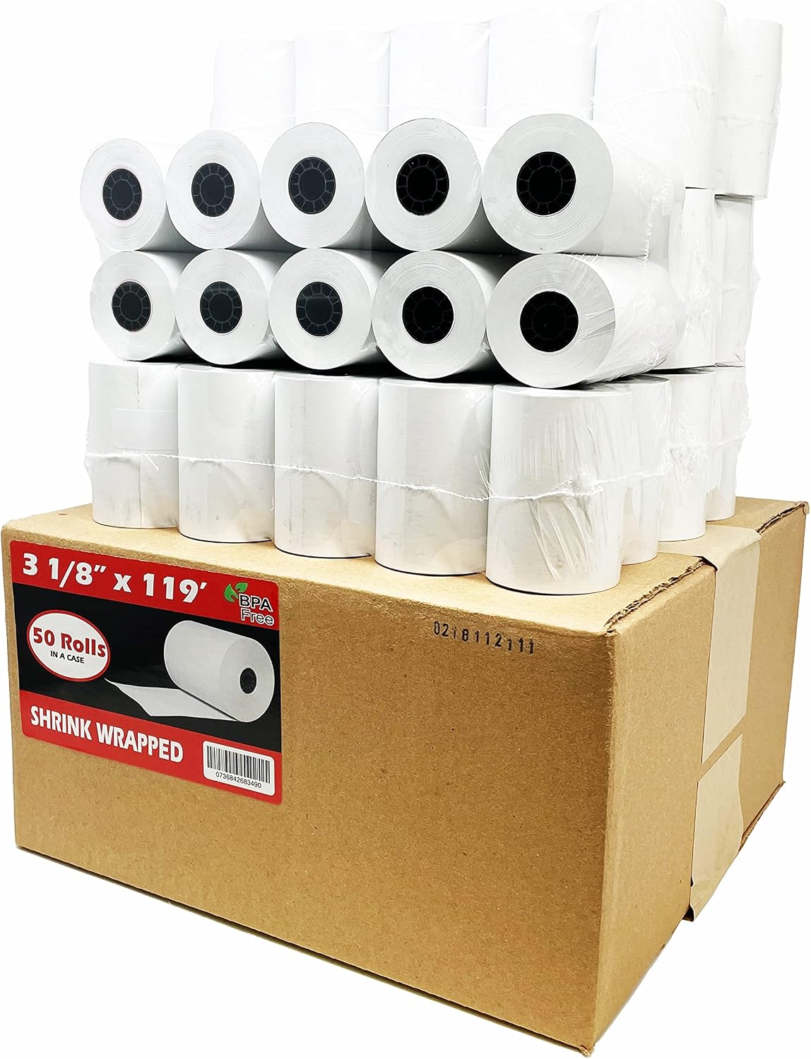(50 Rolls) 3 1/8 x 230 Thermal Paper Receipt Rolls (55 GSM Premium Quality German Paper) Fits All POS Cash Registers BPA Free - BuyRegisterRolls
