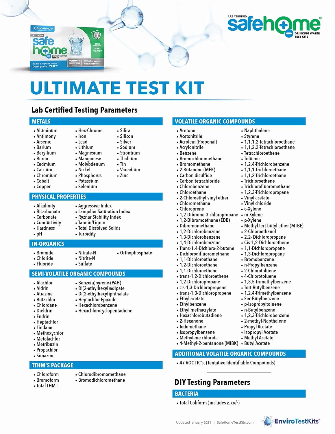Safe Home® 200-in-1 Ultimate Drinking Water Test Kit – Tests for 200 Parameters at our EPA Certified Lab – Home Inspections, Mortgage Loans, Real Estate Transactions, & More
