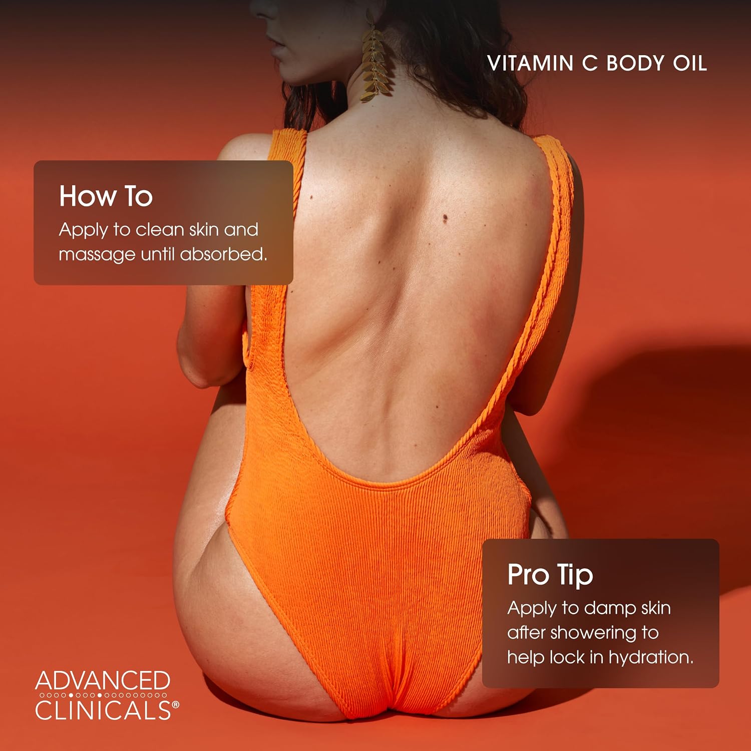 Advanced Clinicals Hydrating Collagen Oil For Body & After Shower | Visible Anti Aging Moisturizing Collagen Body Oil For Women & Men Helps Soften Appearance Of Crepe Skin & Wrinkles, 3.8 Fl Oz