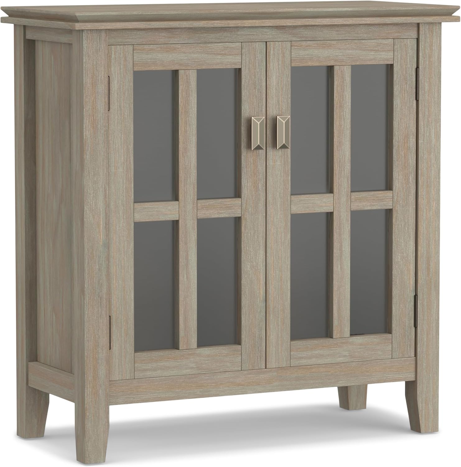 SIMPLIHOME Artisan 30" Wide Solid Wood Cabinet in Russet Brown