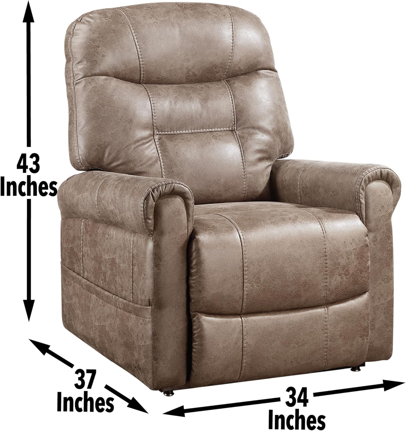 Steve Silver TT850C Ottawa Power Lift Chair w/Heat and Massage 33.5"x37"x43"
