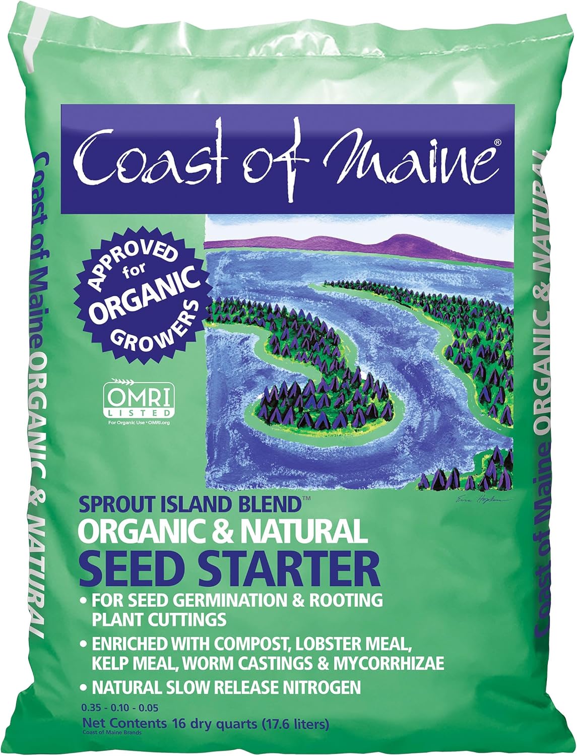 Coast of Maine (8qt) Sprout Island Blend, Organic & Natural Seed Starter for Seed Germination & Root Plant Cuttings
