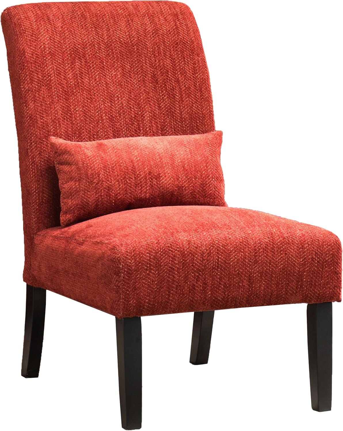 Roundhill Furniture Pisano Teal Blue Fabric Armless Contemporary Accent Chair with Kidney Pillow