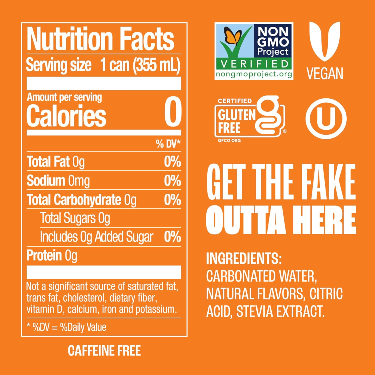 Zevia Zero Calorie Soda, Orange, 12 Ounce Cans (Pack of 6)
