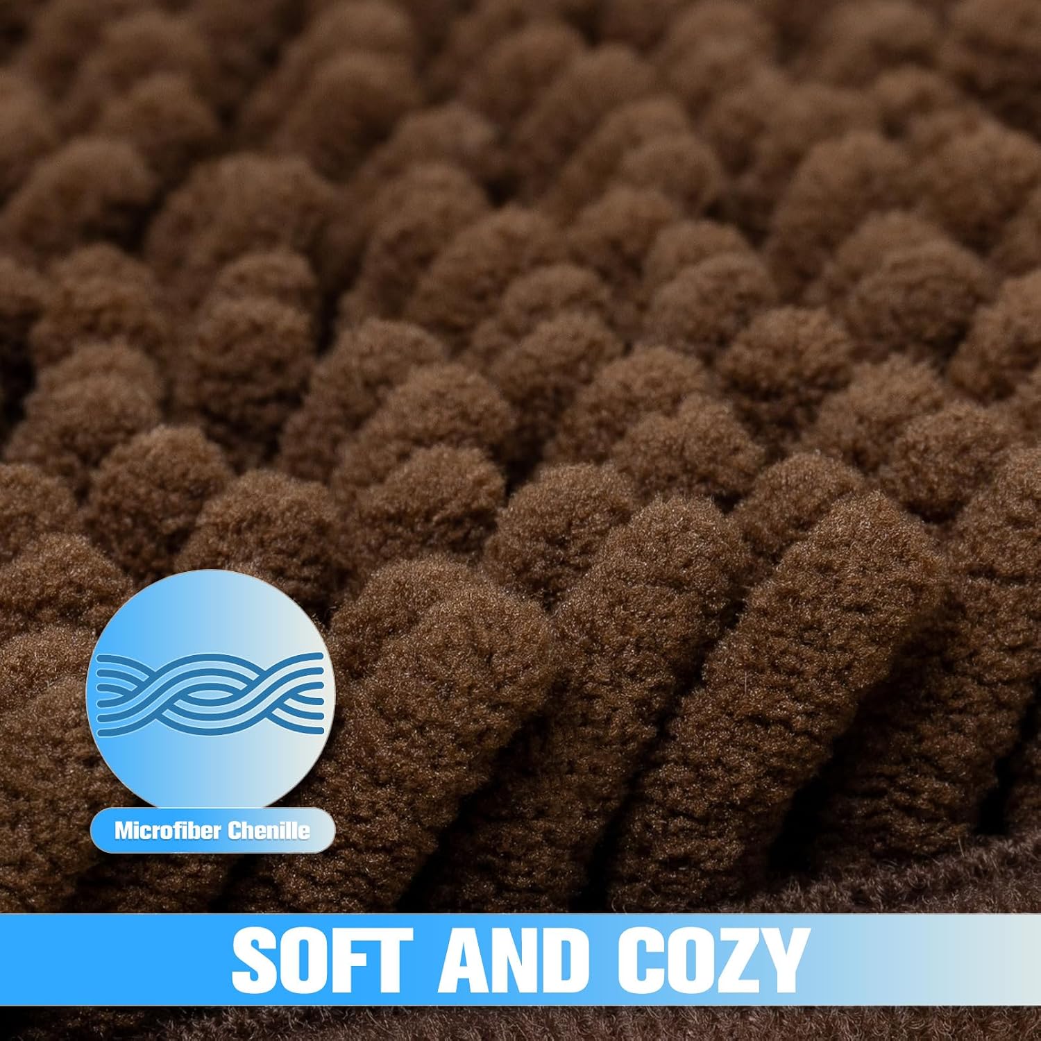 Dog Door Mat for Muddy Paws - Highly Absorbent Microfiber Pet Rug, Quick Dry Chenille Dog Runner Rug Indoor Outdoor, Non-Slip Entryway Carpet Washable Mud Mat for Dogs, Blue 60"x30"