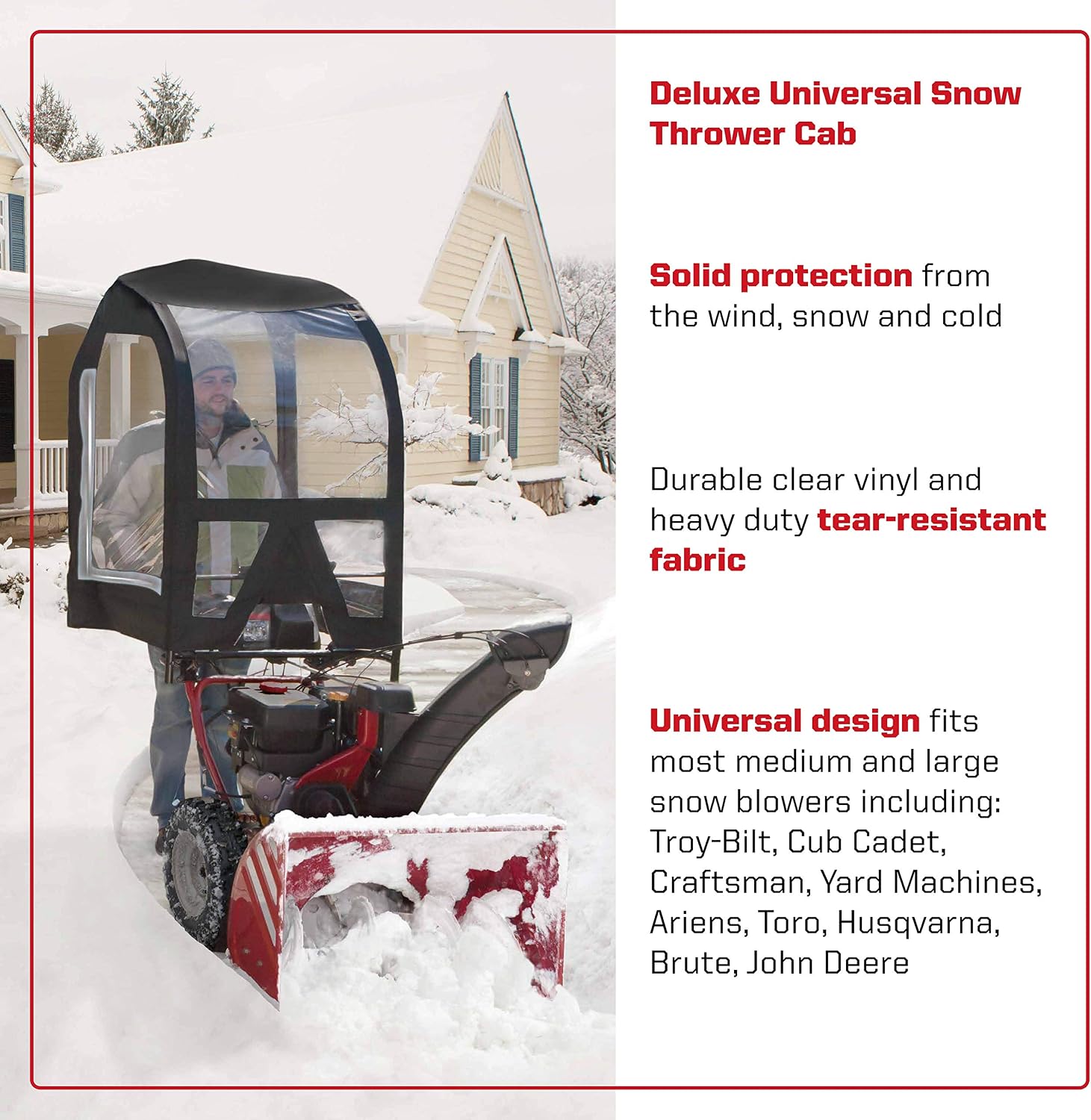 Arnold 490-241-0032 Univ Snow Thrower Cab, Black