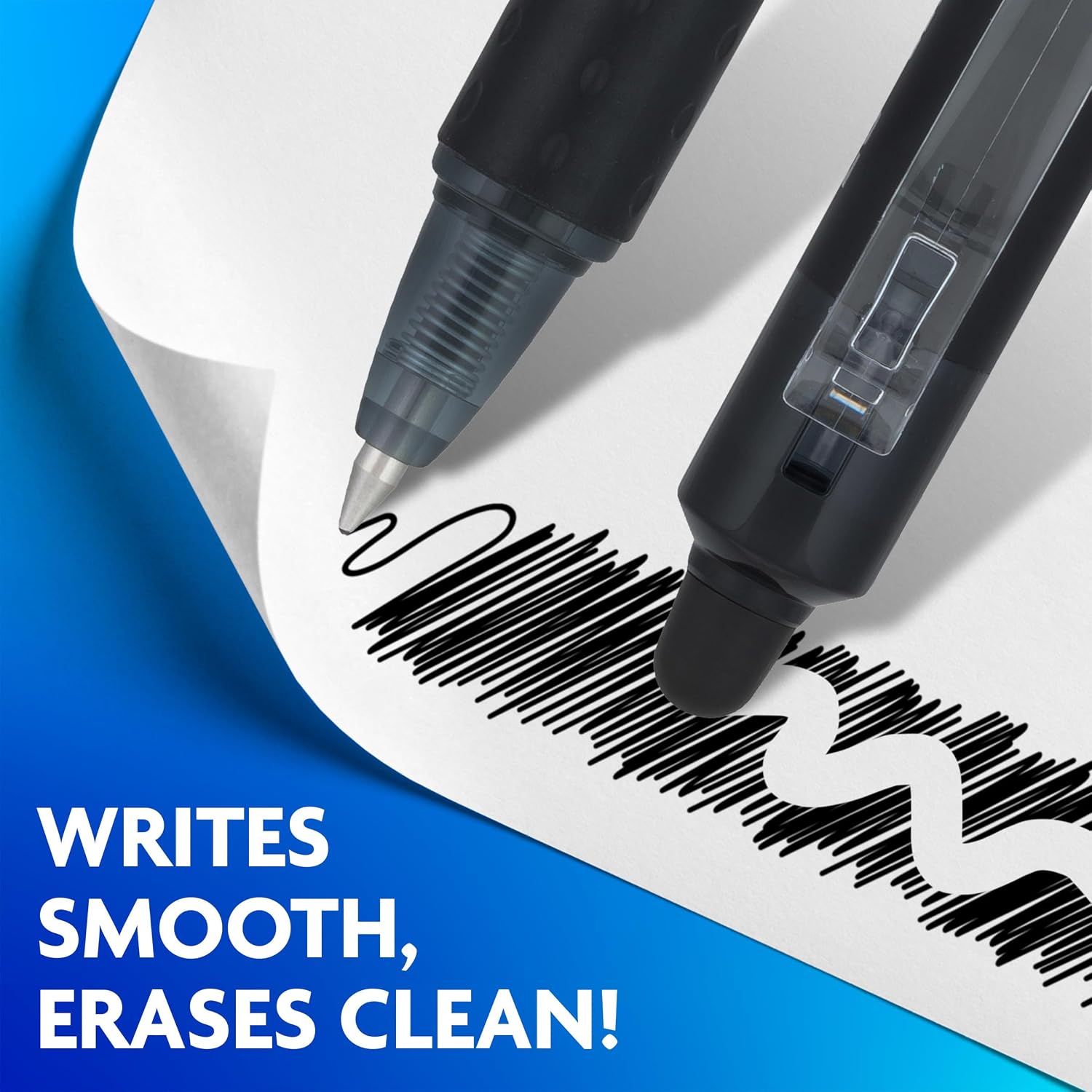 PILOT FriXion Clicker Erasable Pens, Fine Point 0.7 mm, Black Ink, 3-Pack