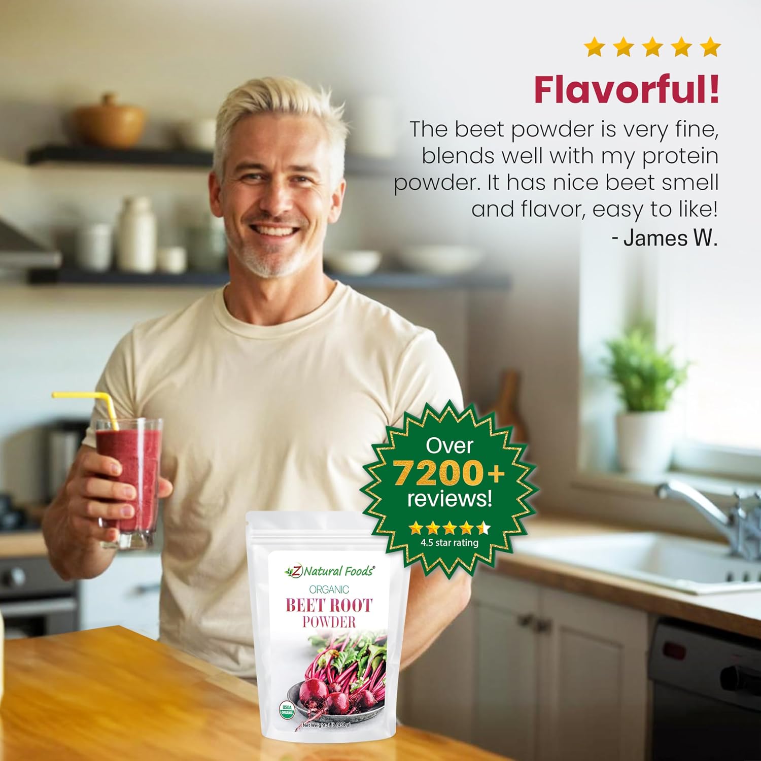 Z Natural Foods Organic Beet Root Powder - Vegan, Gluten Free, 16 oz
