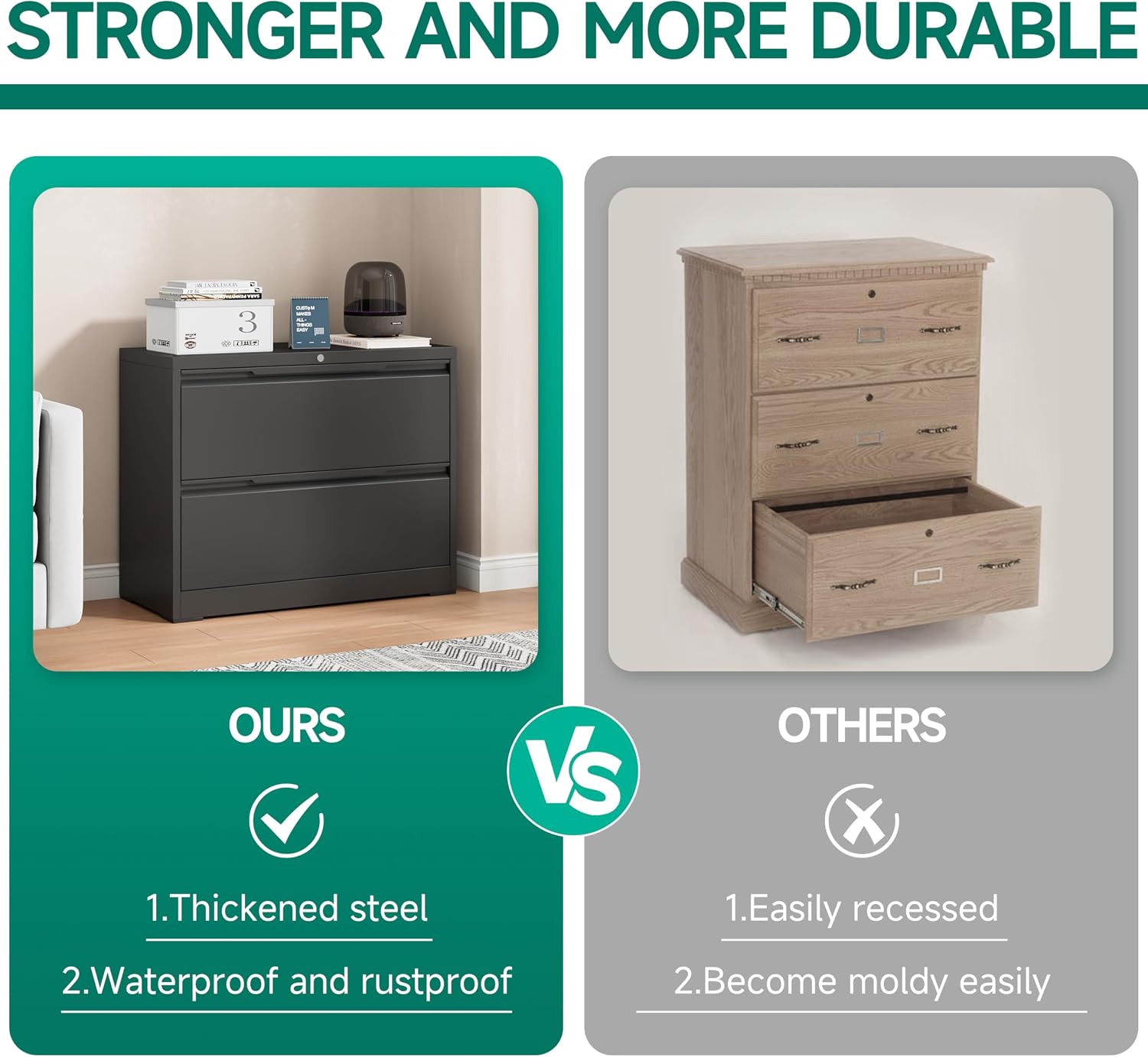 3 Drawer File Cabinet with Lock,Vertical Filing Cabinets for Home Office,Heavy Duty Metal File Cabinet for Hanging A4/Letter/Legal Size File,Vertical File Cabinet 15" W X 17.8" D X 38.3" H-Black