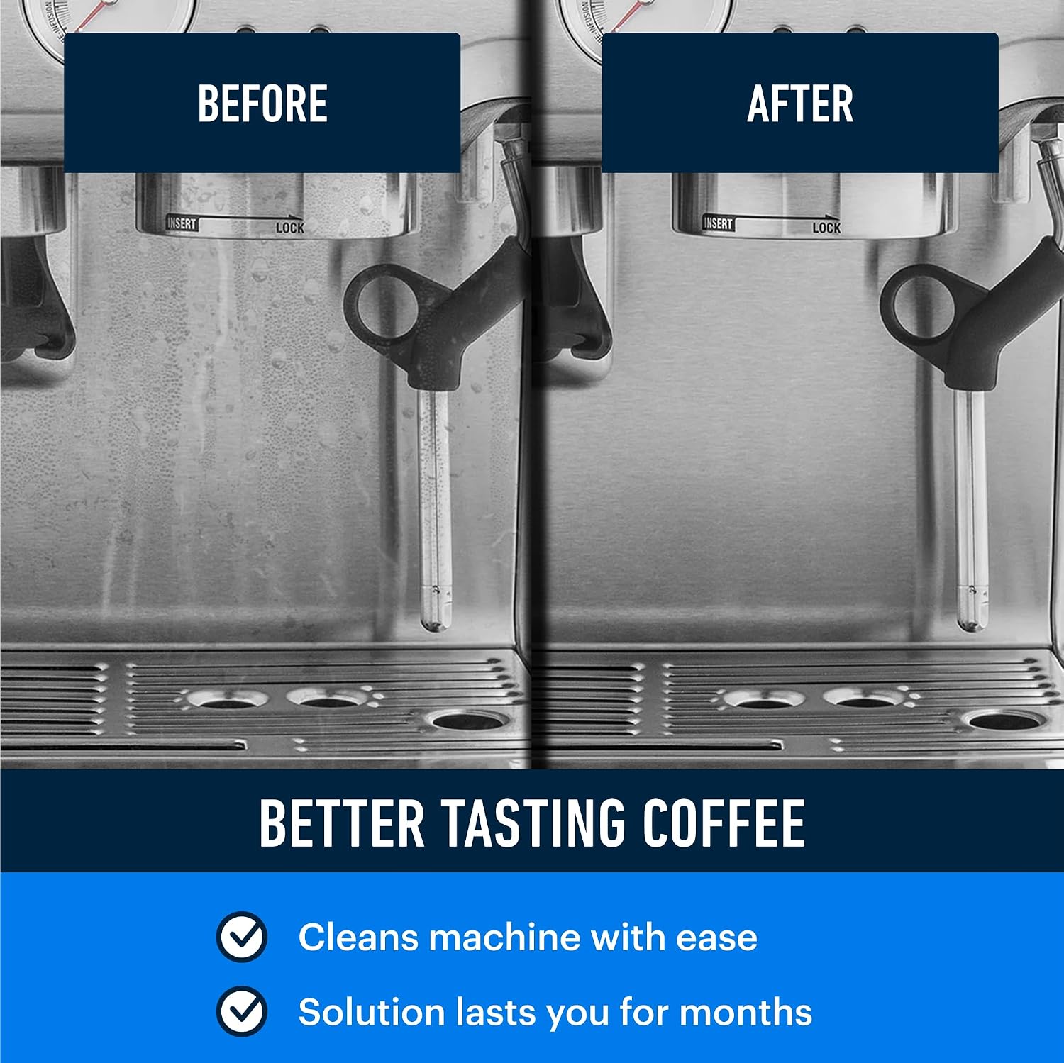 Essential Values Universal Descaling Solution, Made in the USA for Delonghi, Keurig, Breville,Nespresso (2 Uses) Coffee Machine Descaler Cleaner for all Automatic Coffee Makers & Espresso Machines