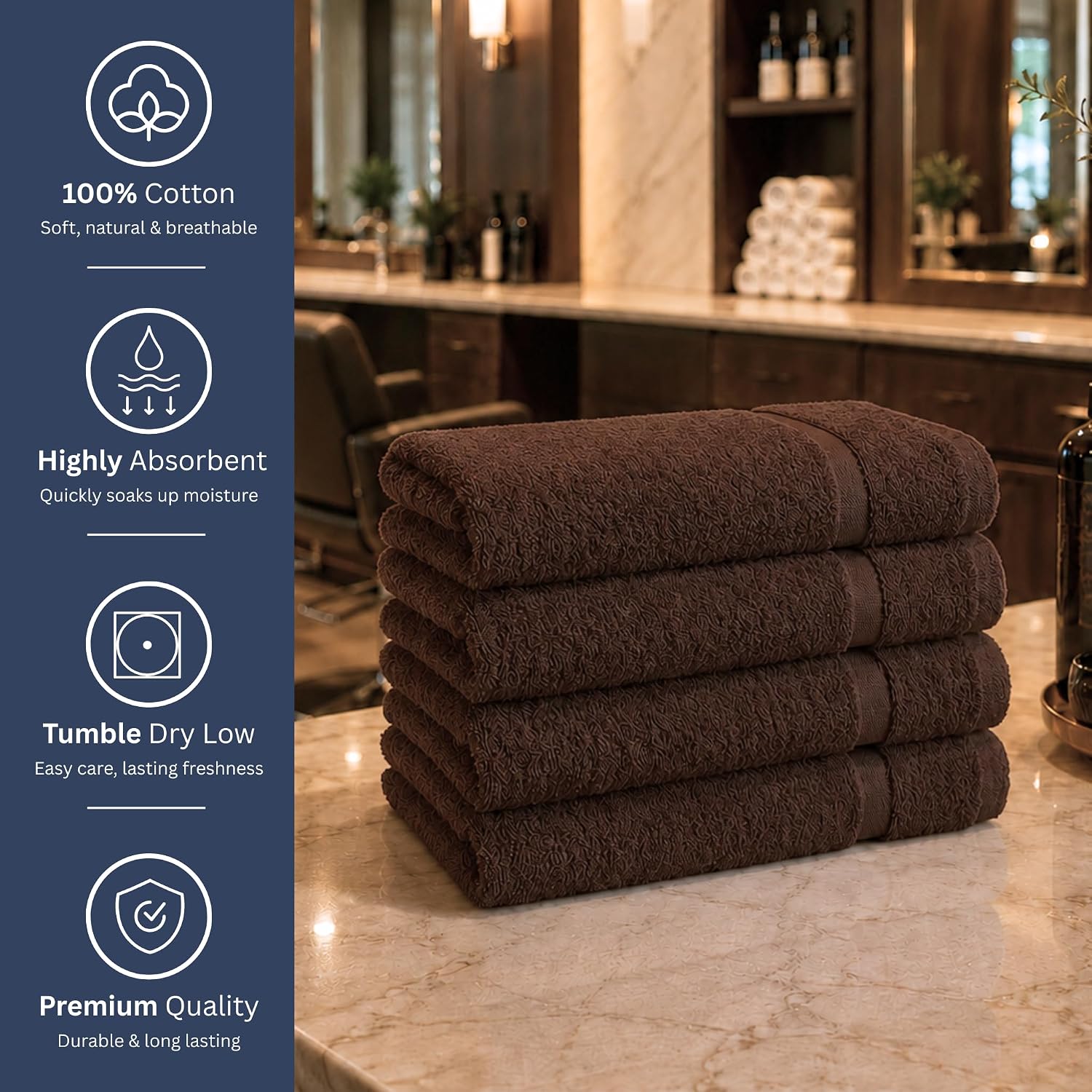 Utopia Towels Salon Towels, Pack of 24, 16x27 in, 100% Cotton, White | Highly Absorbent Lightweight Cotton Salon Towels for Hand, Gym & Beauty Care - Soft, Ideal for Spa & Home Hair Care