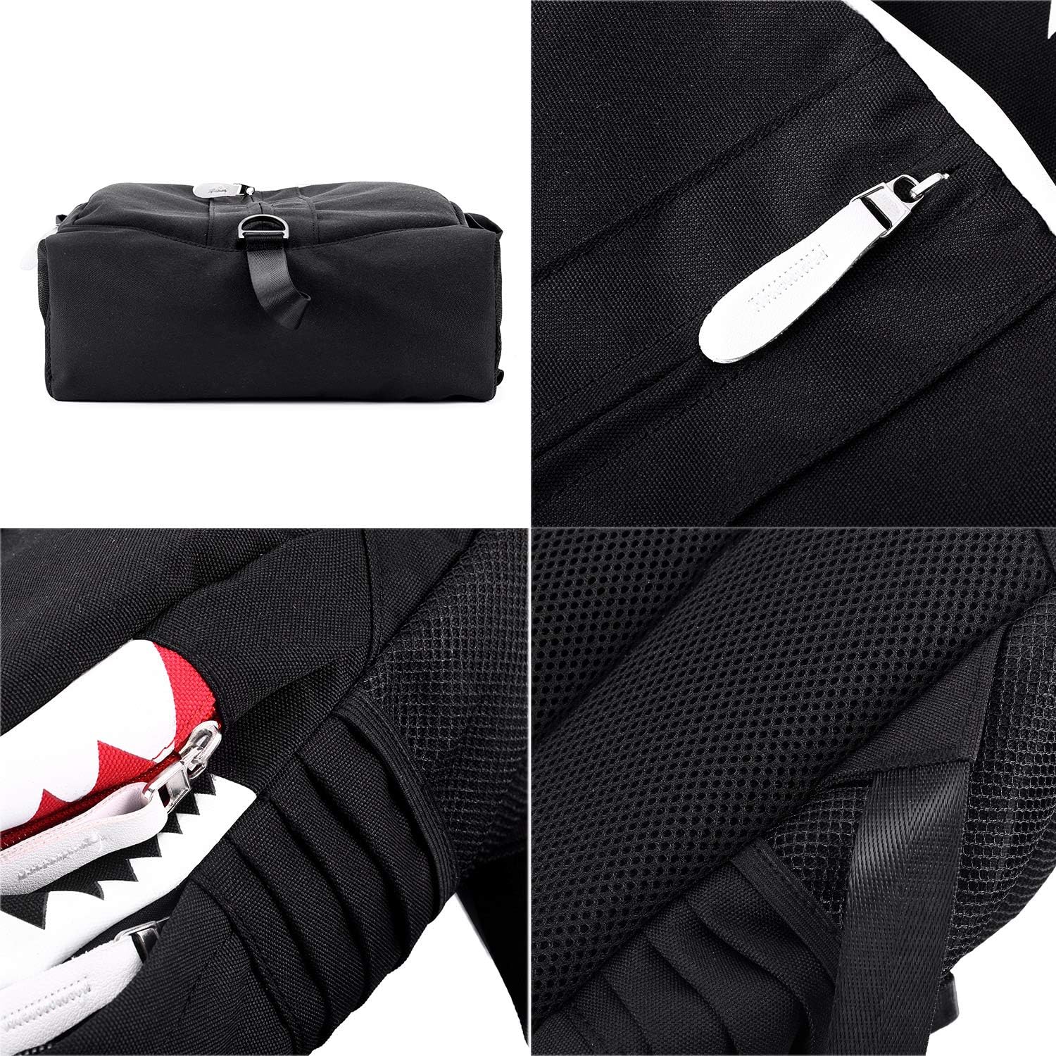 MCWTH Shark Backpacks for Teen Boys, Cool Kids Backpack for School Bookbags (Glow)