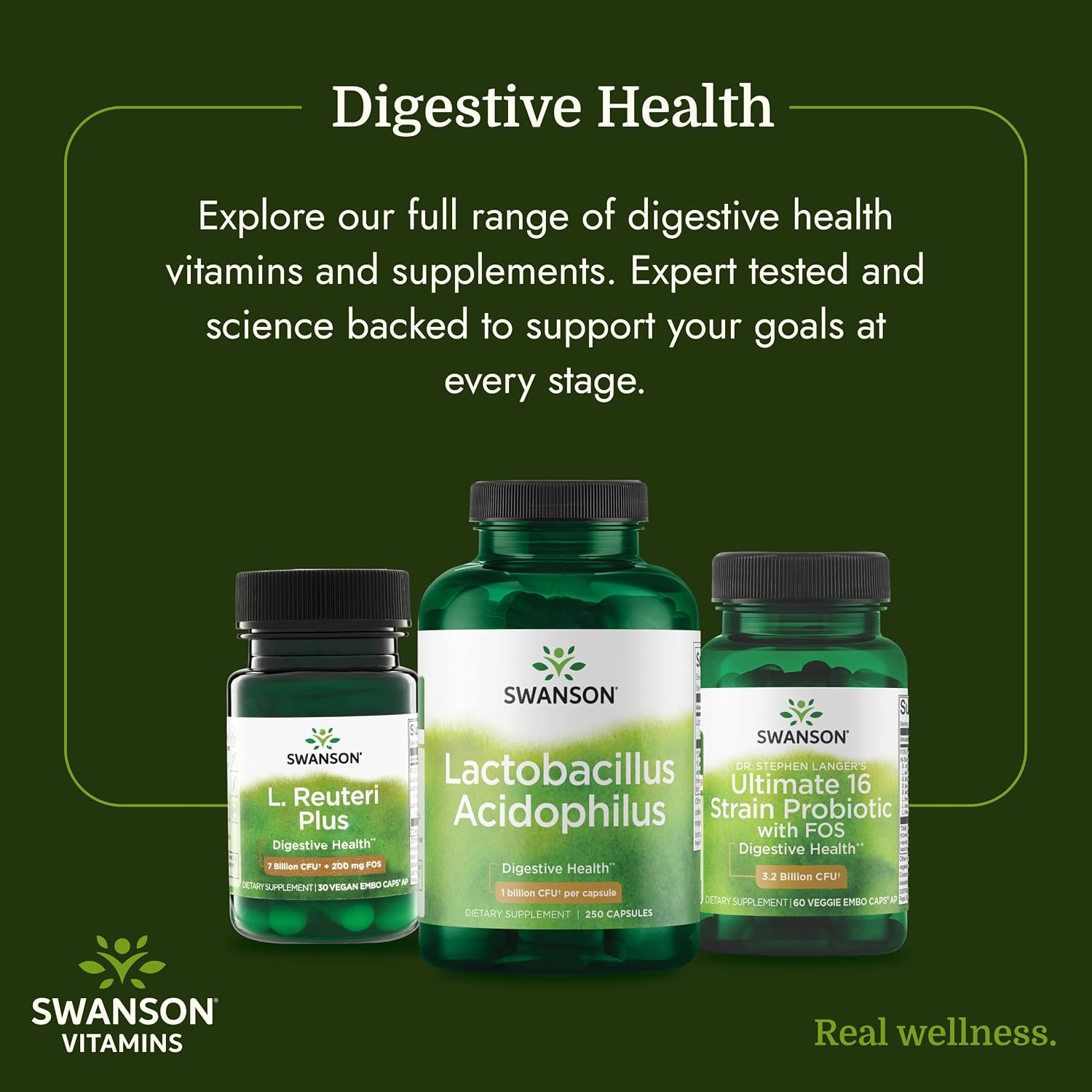 Swanson Lactobacillus Acidophilus Probiotic for Adults Seeking Daily Digestive and Bowel Health Support with 1 Billion CFU - Acid-Resistant (250 Capsules, 3 Pack)