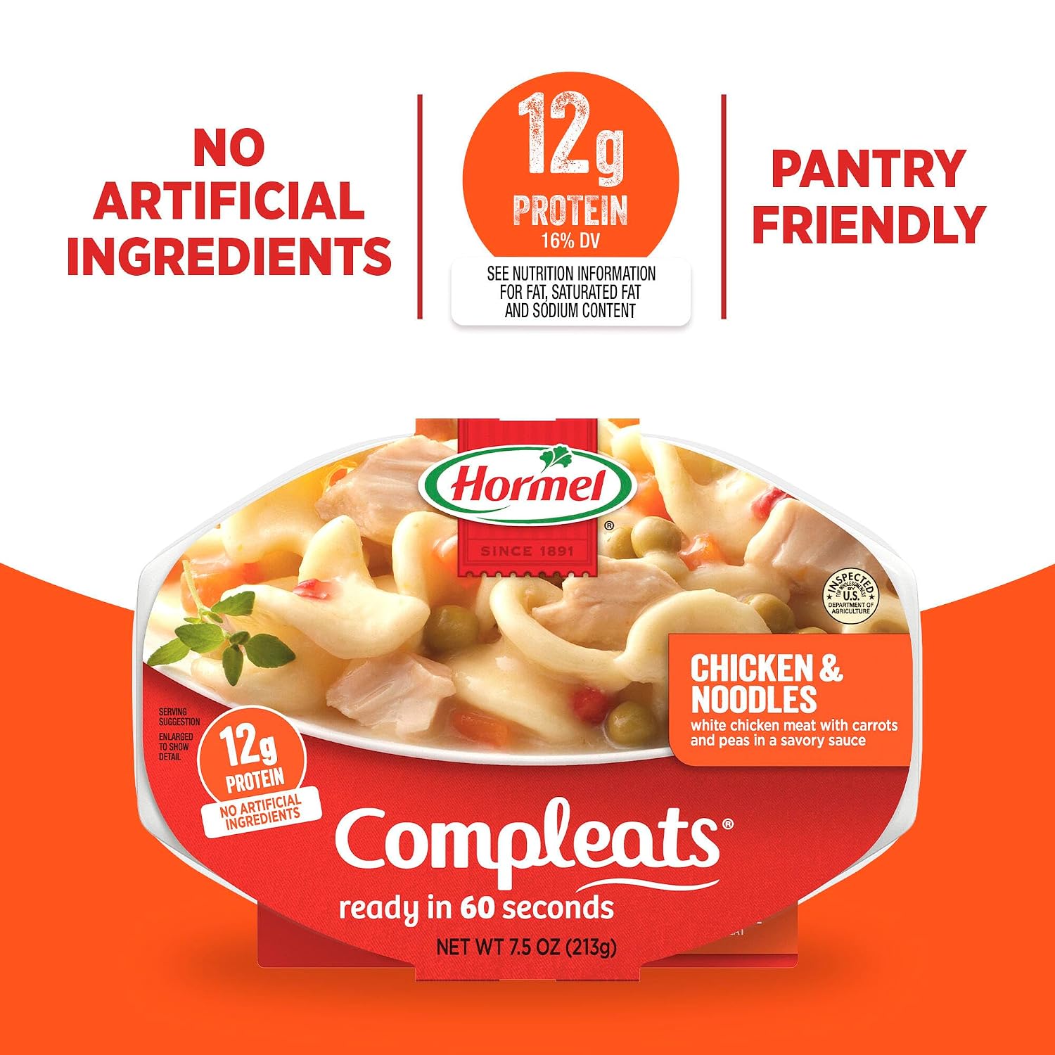 HORMEL COMPLEATS Chicken Alfredo Microwave Tray, 10 oz. (6 Pack)
