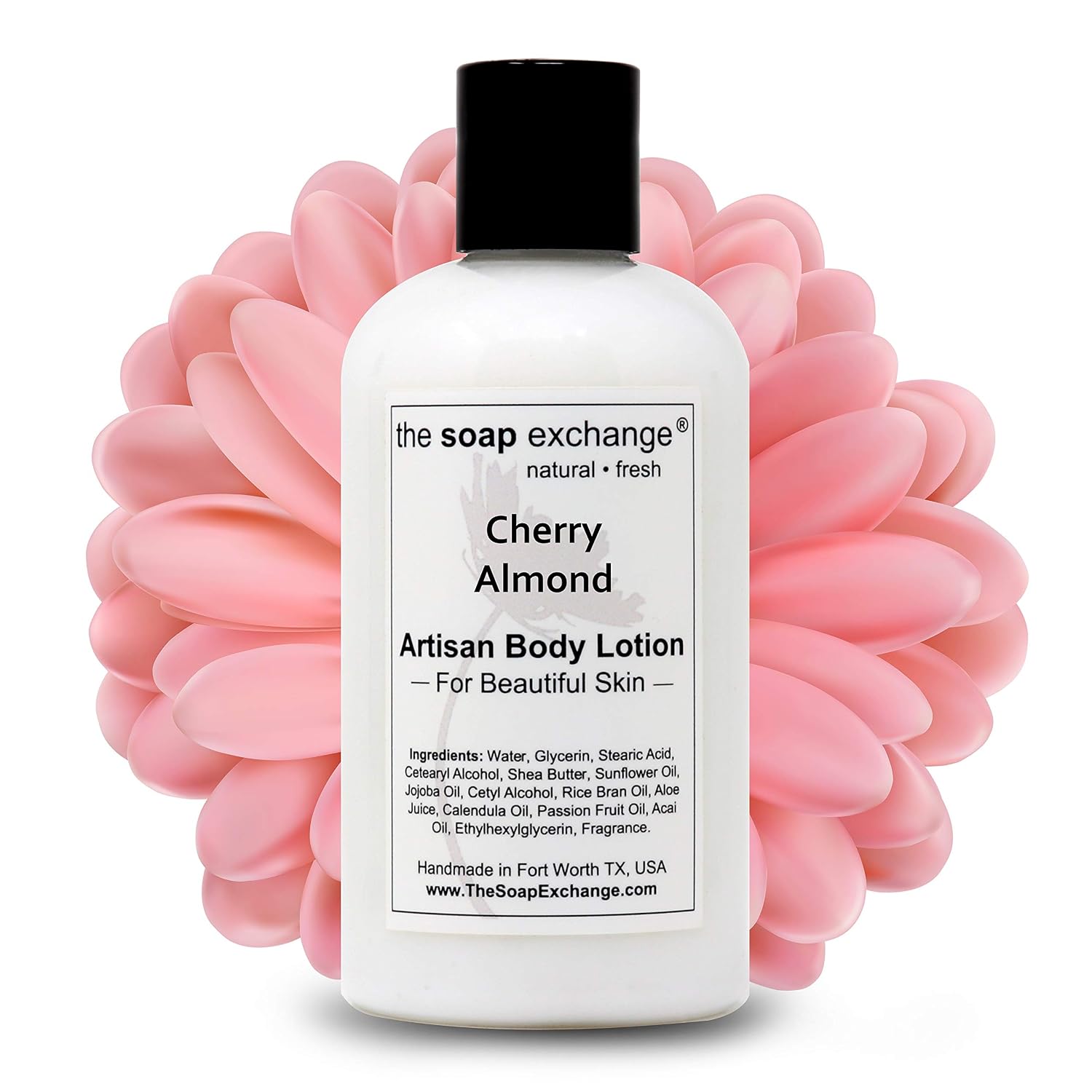 The Soap Exchange Body Lotion - Strawberries & Champagne Scent - Hand Crafted 8 fl oz / 240 ml Natural Artisan Skin Care for Hand, Face, & Body, Moisturize, Hydrate, & Protect. Made in the USA.
