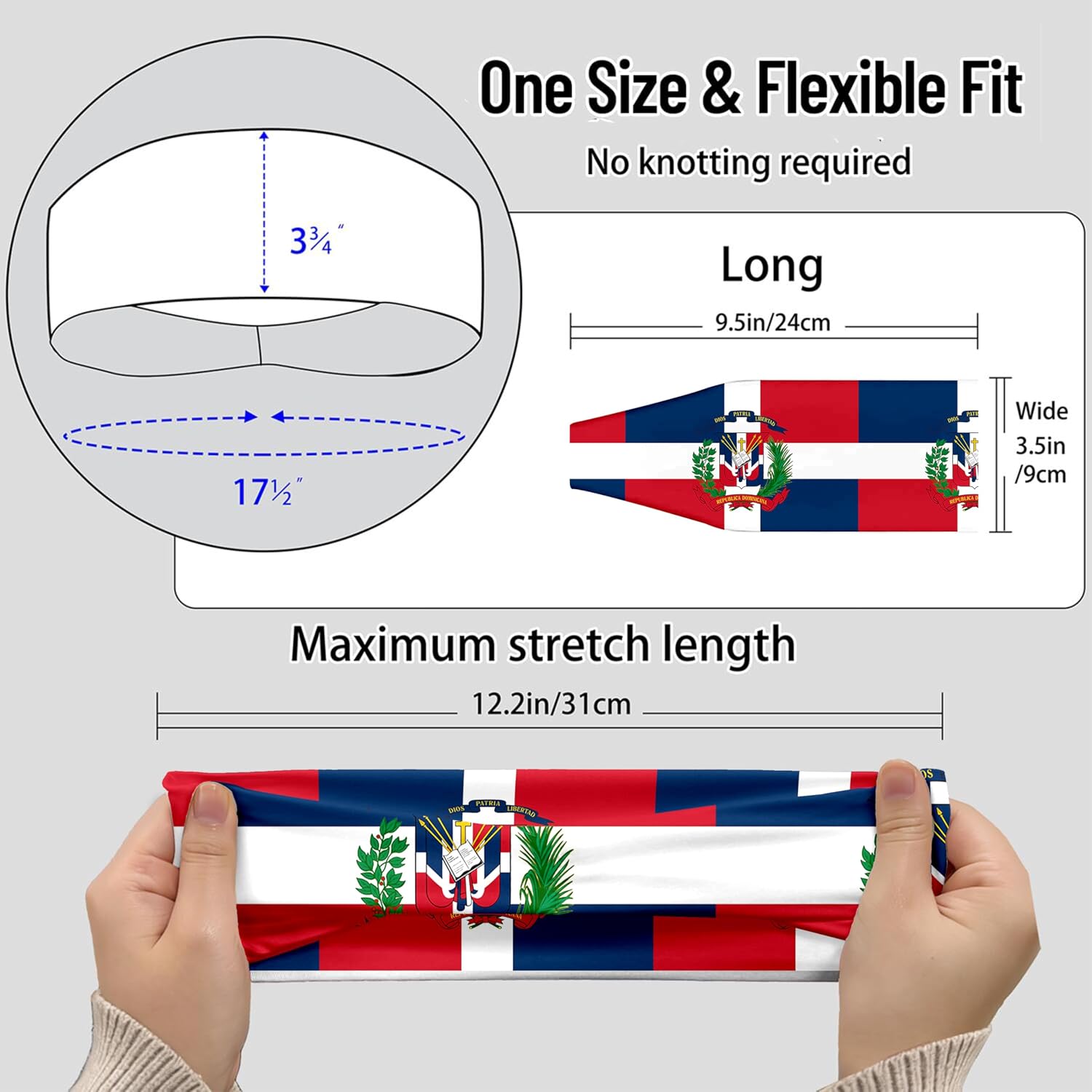 Sports Headband for Women Men,Flag Pattern Workout Head Band,Sweat Bands,Women Running Cycling Yoga Fitness,WorkoutSports Gift