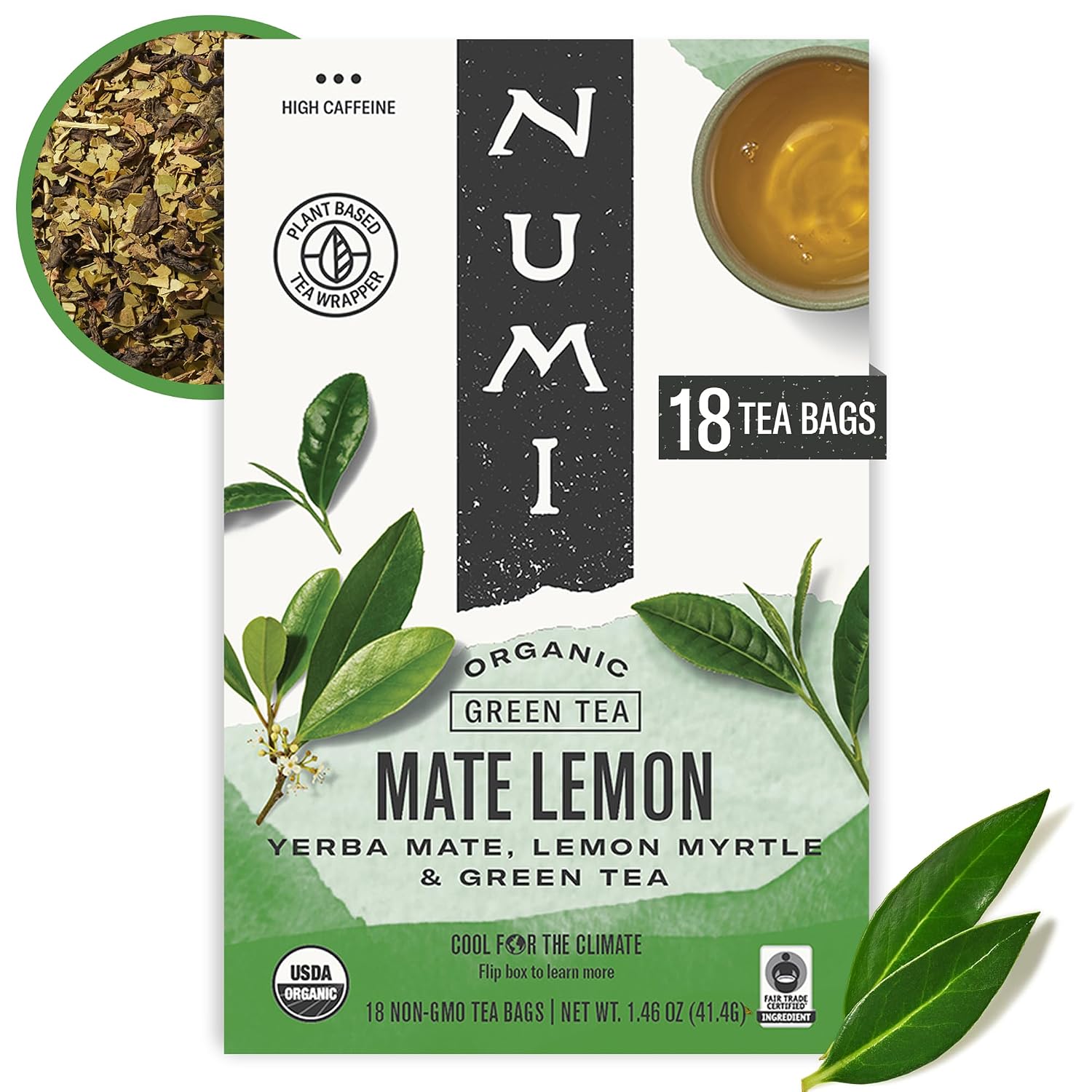 Numi Organic Gunpowder Green Tea – 54 Green Tea Bags – Bold, Smooth Flavor, Packed with Antioxidants, Naturally Energizing, Microplastic-Free Tea Bags