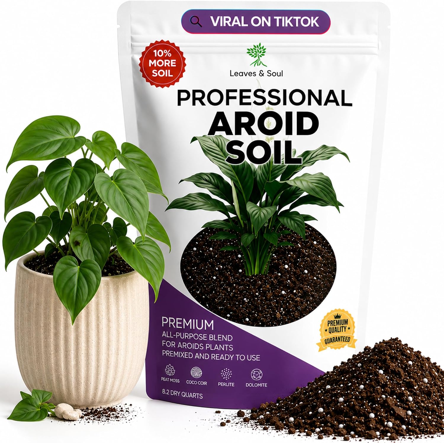 Professional Bonsai Soil Mix Ready to Use | Large 2.2 Quarts, Premium Potting Soil for Bonsai Trees