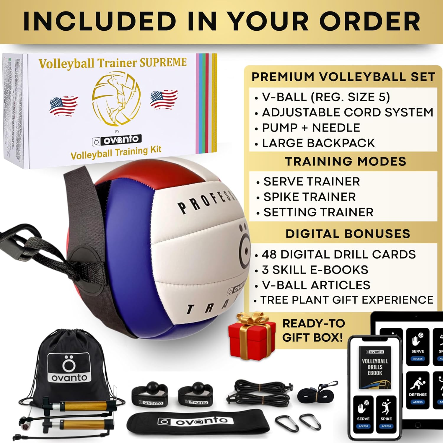 OVANTO Volleyball Training Equipment Kit