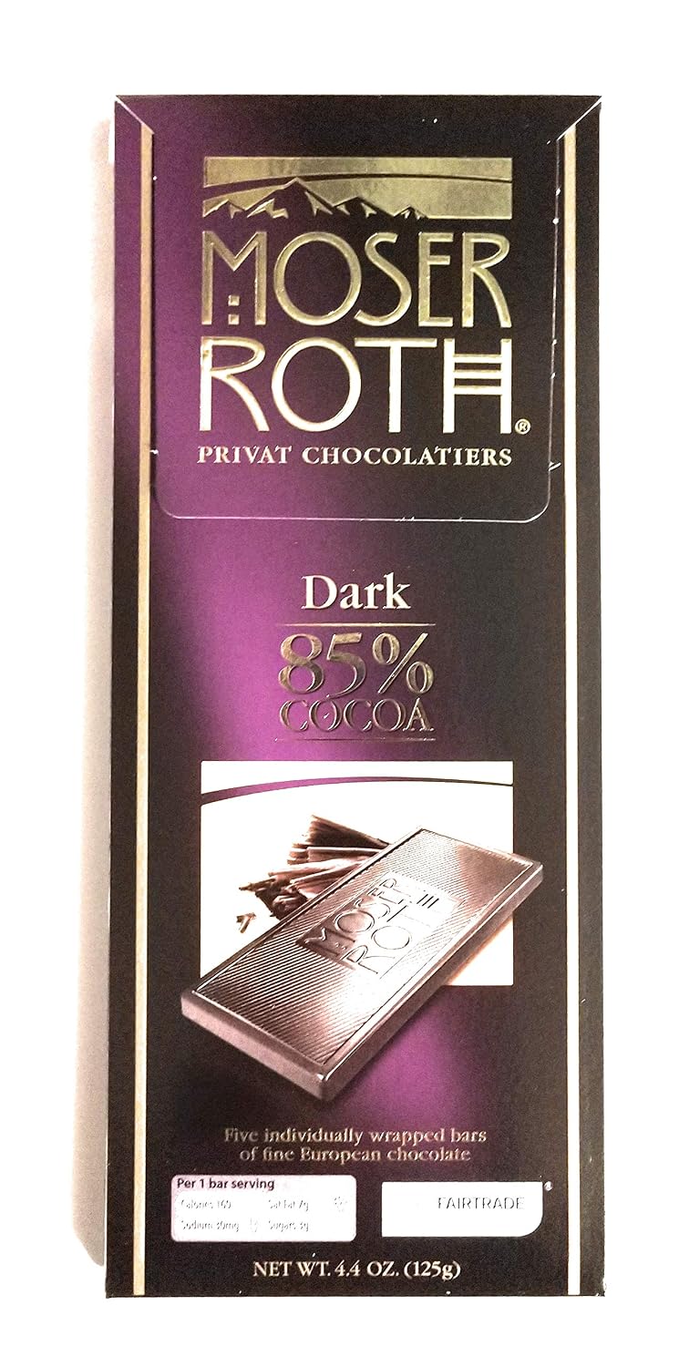 Moser Roth German Dark Chocolate Bars (85%, pack of 2)