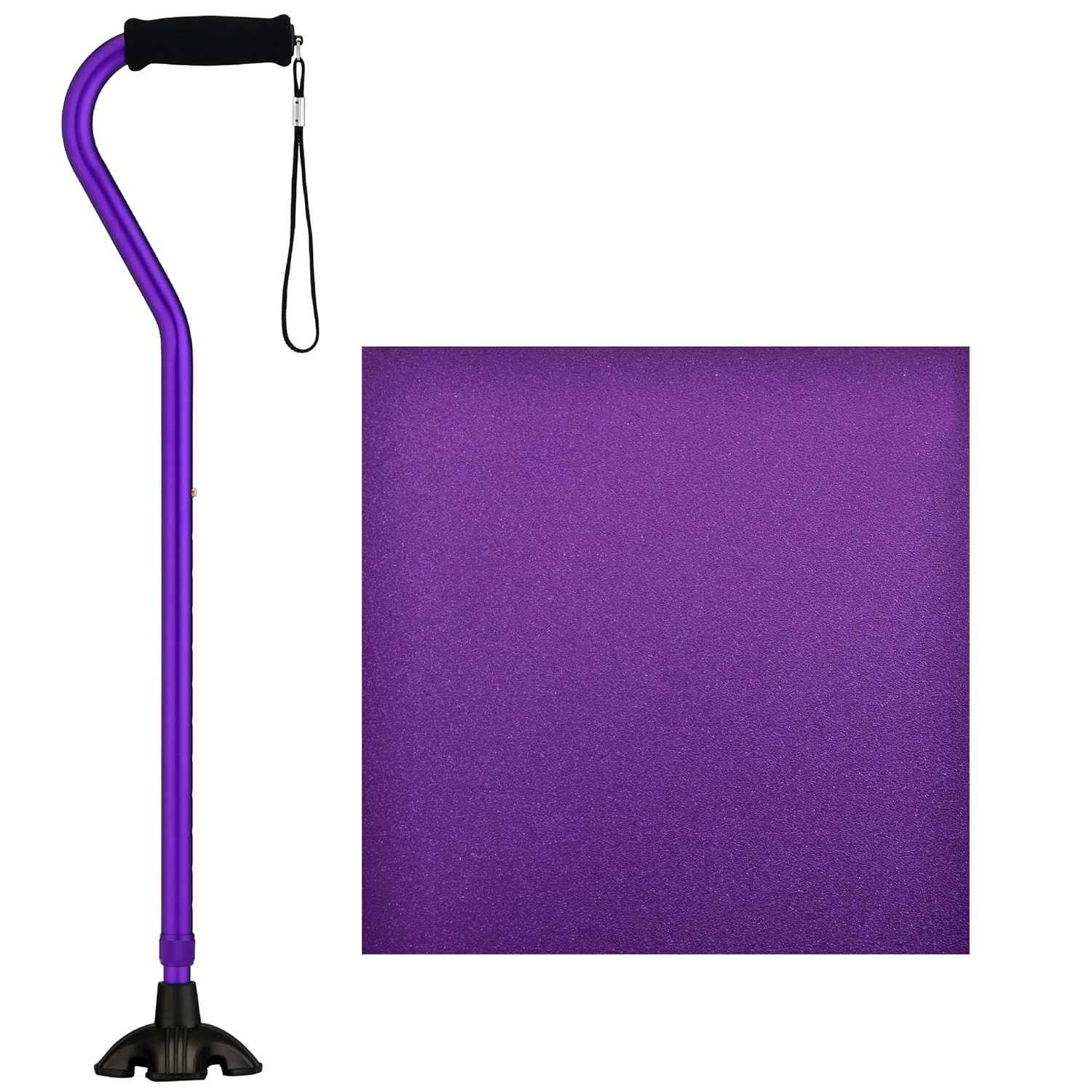 Nova Joy Designer Offset Quad Cane for Seniors - Unisex Adjustable Lightweight Walking Aid with Foam Handle, Wrist Strap and Anti-Rattle Lock - Essential Mobility Support - Maui Flowers