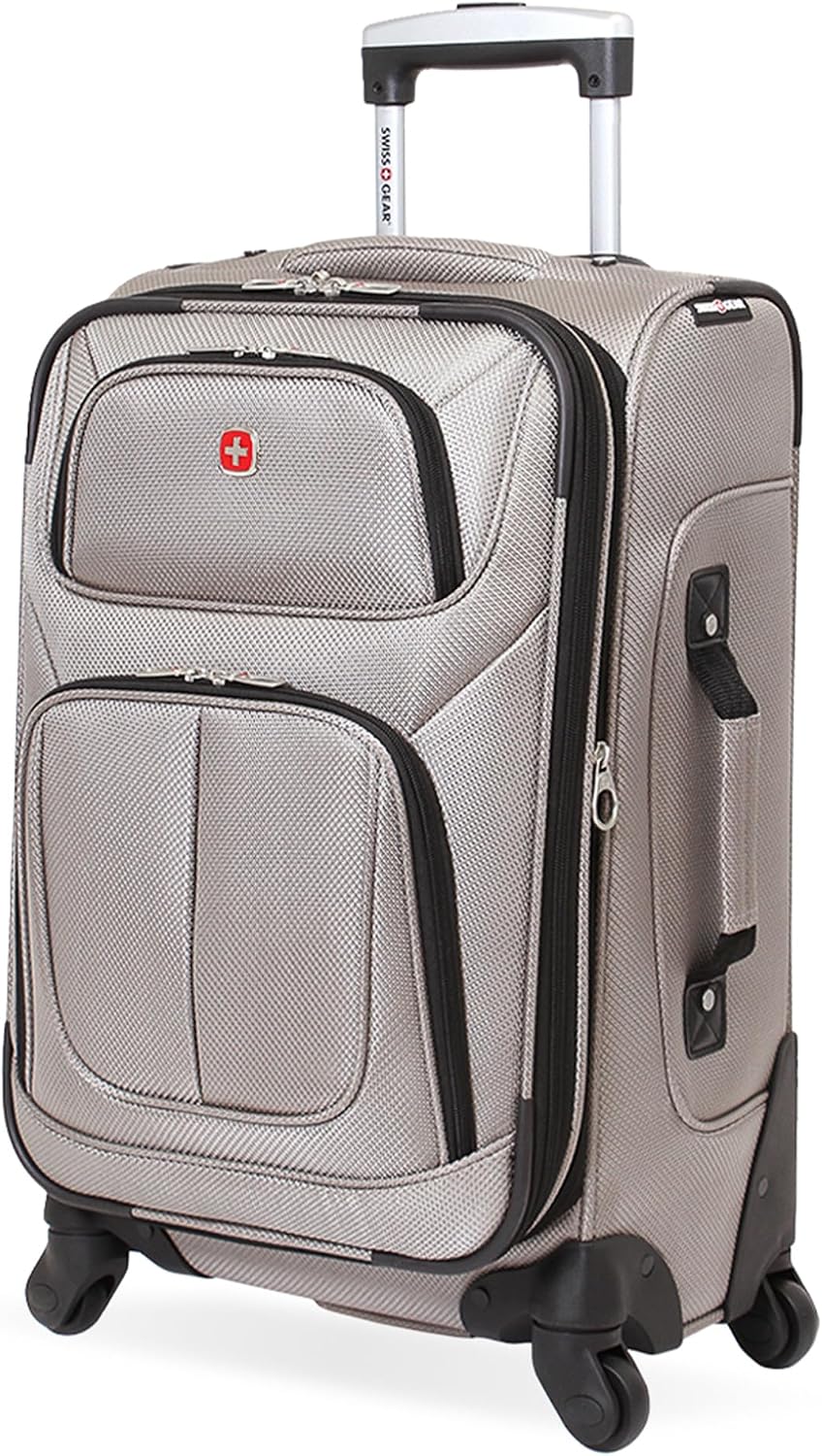 SWISSGEAR Sion Carry-On Spinner Luggage, Softside Expandable, Lightweight Suitcase, Dark Grey, 22.75-Inch