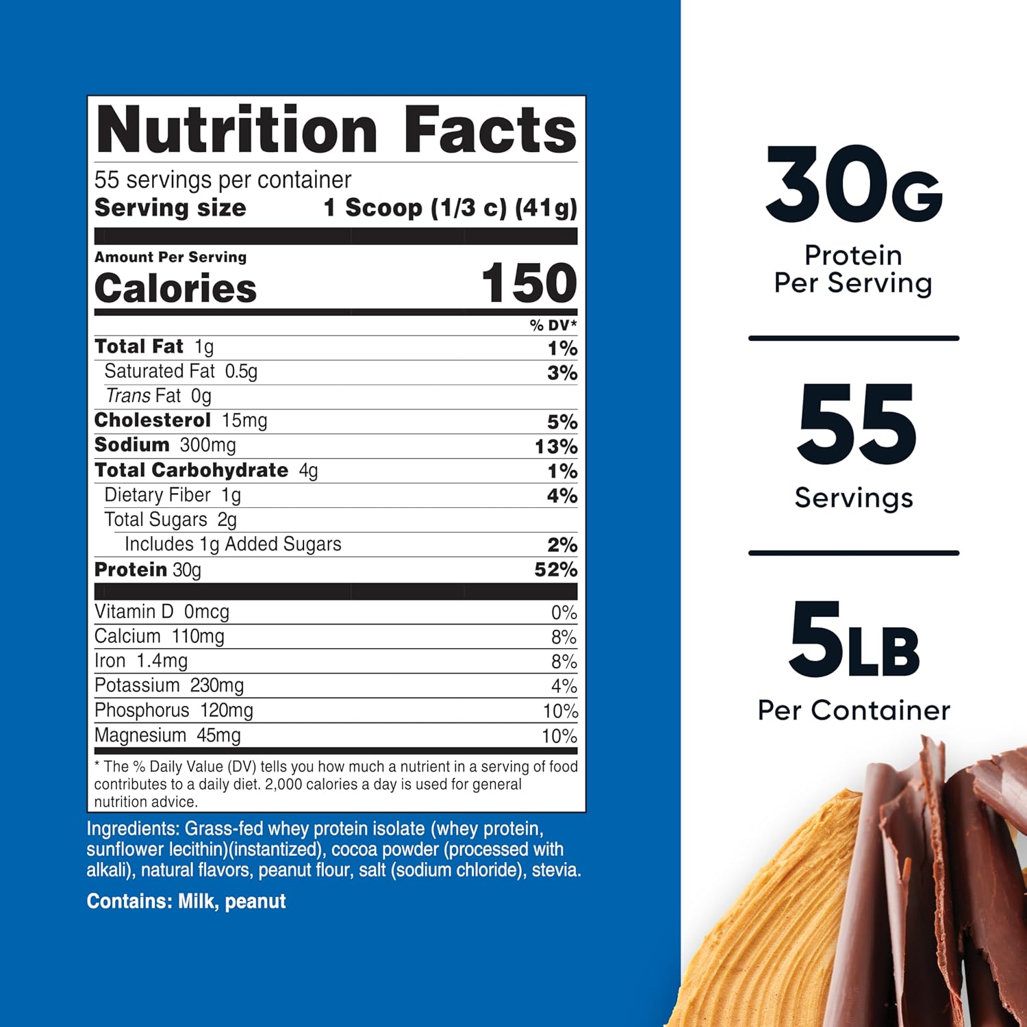 Nutricost Grass-Fed Whey Protein Isolate (Vanilla) 5LBS | GMO-Free, Gluten Free, Natural Flavors