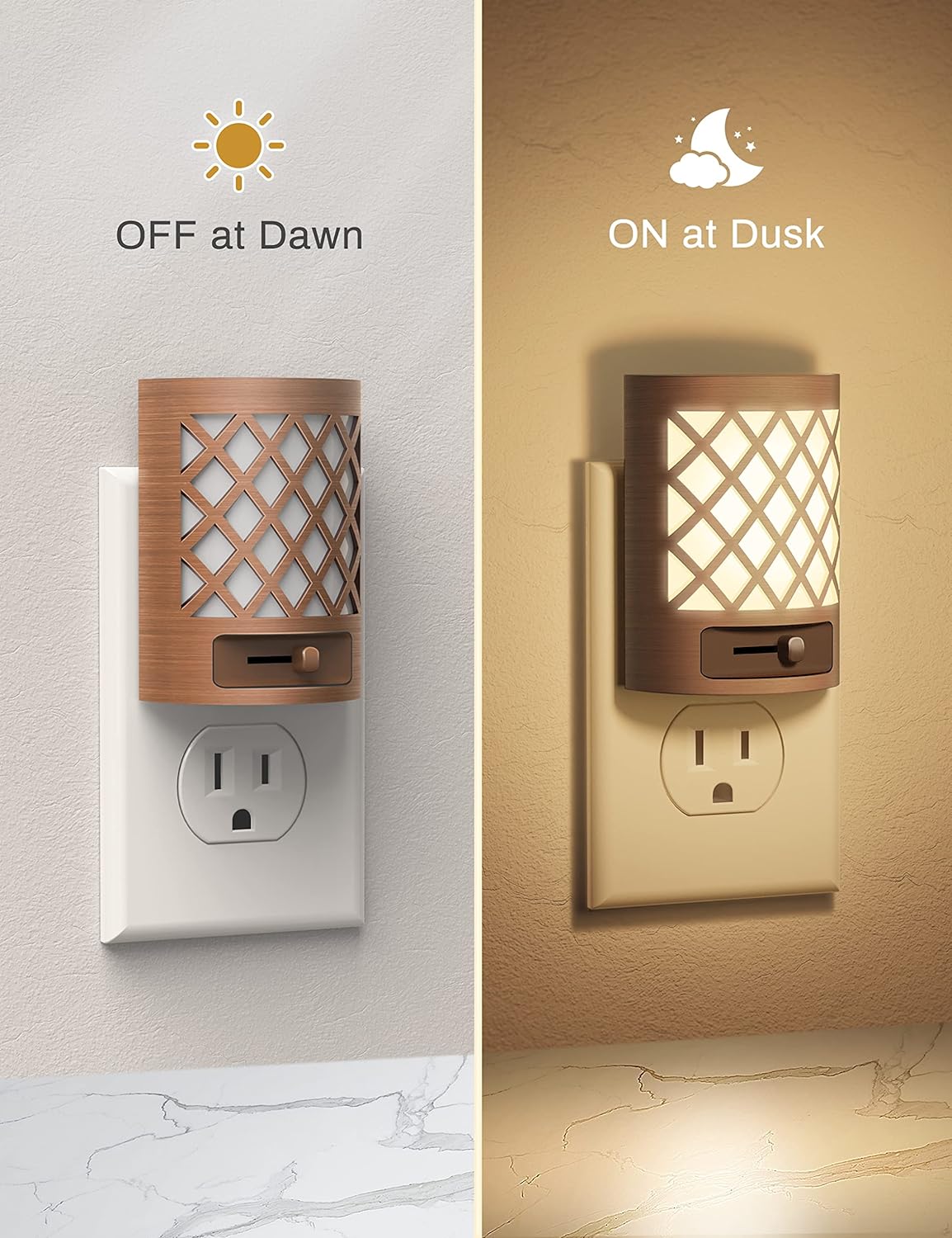 DORESshop Nights Lights Plug Into Wall, Plug in Night-Light, 3000K
