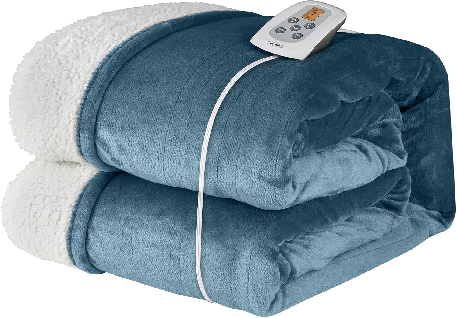 SUNVIVI Heated Blanket King Size, Heating Electric Throw Blanket Dual Control, 10 Heat Settings, 12 Hours Auto Off, Machine Washable, ETL Certified