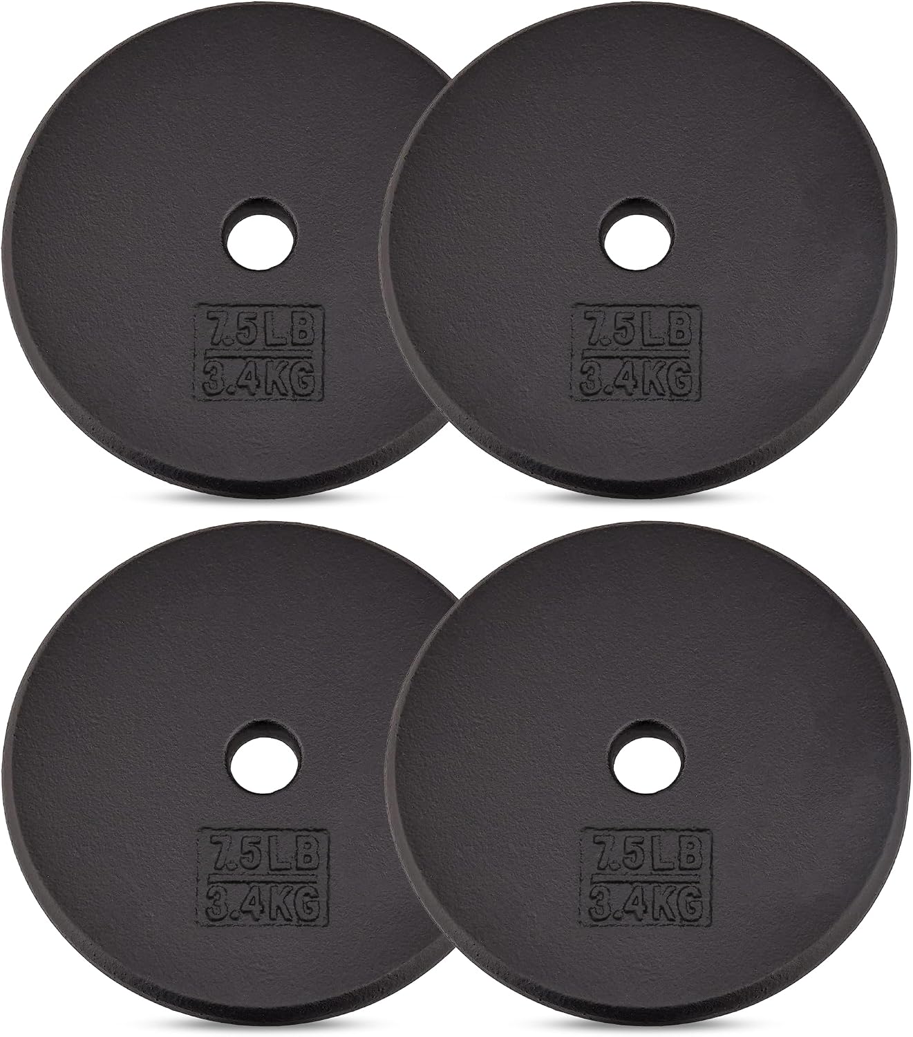 Yes4All Standard Weight Plates, 1-Inch Cast Iron Barbell Weights, Wide Range 5–50 LB, Ideal for Strength Training & Workout Routine, Available in Single, Pair & Set of 4
