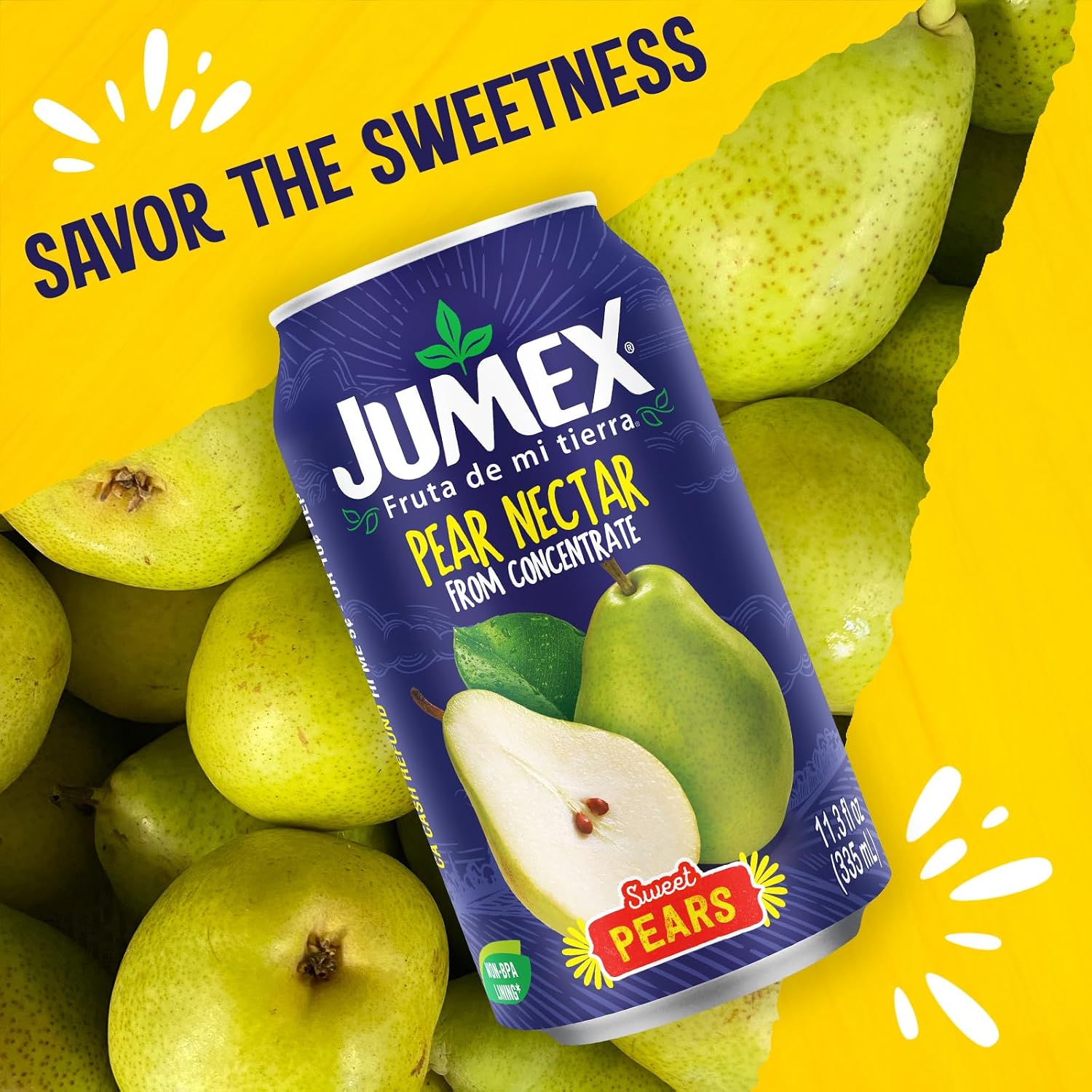 Jumex Mango Nectar Juice & Peach Nectar - Made with Fresh Fruit Puree - Tropical Fruit Juice Concentrate for Smoothie Mix, Cocktail Mixers & Kids Beverages - 11.3oz, 12 Pack Canned Drinks