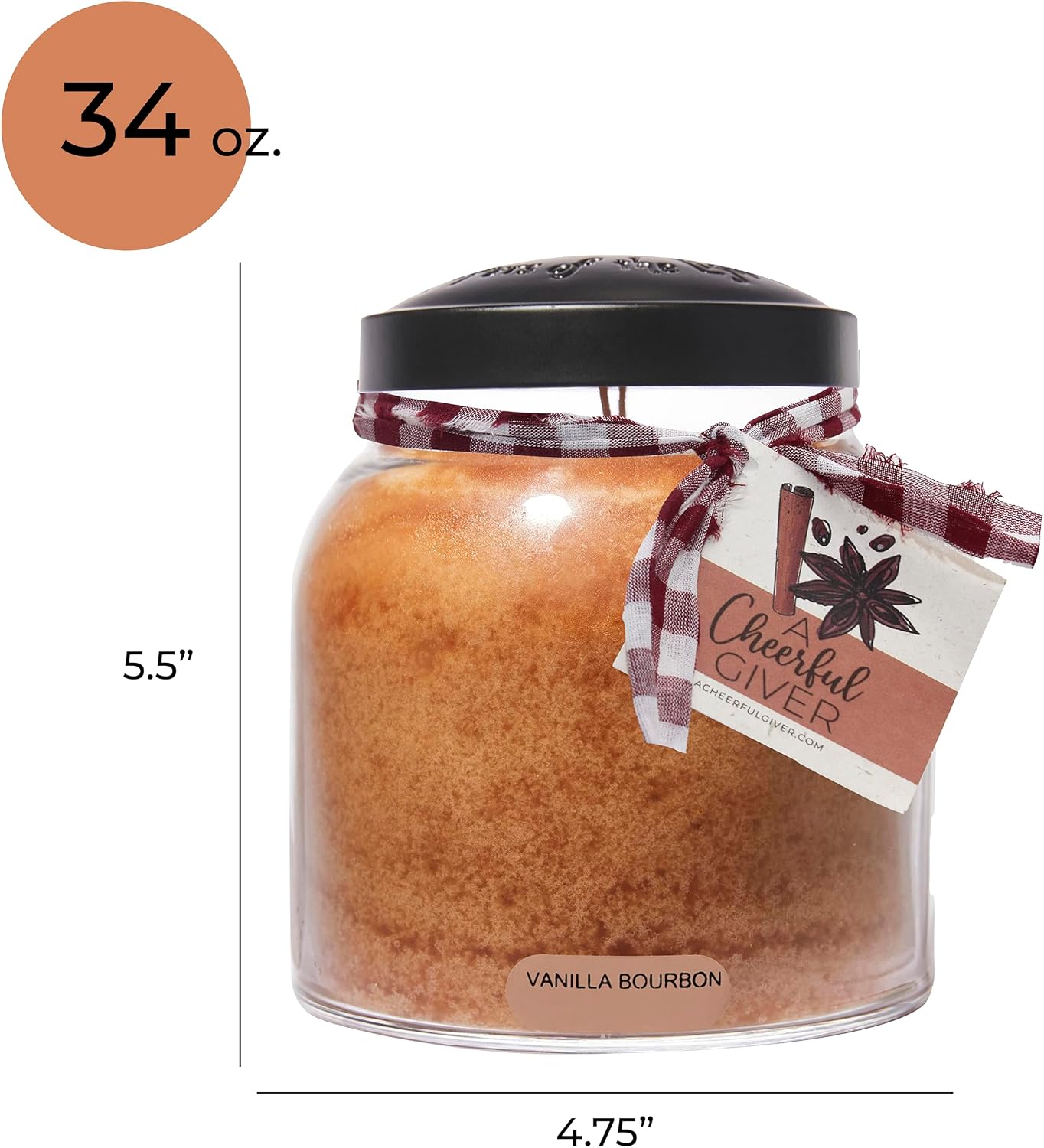 A Cheerful Giver - Juicy Apple - 34oz Papa Scented Candle Jar with Lid - Keepers of the Light - 155 Hours of Burn Time, Gift for Women, Red | Long Lasting Aromatherapy Candle with up to 155 Hours of Burn Time - Gift Ready (34oz)