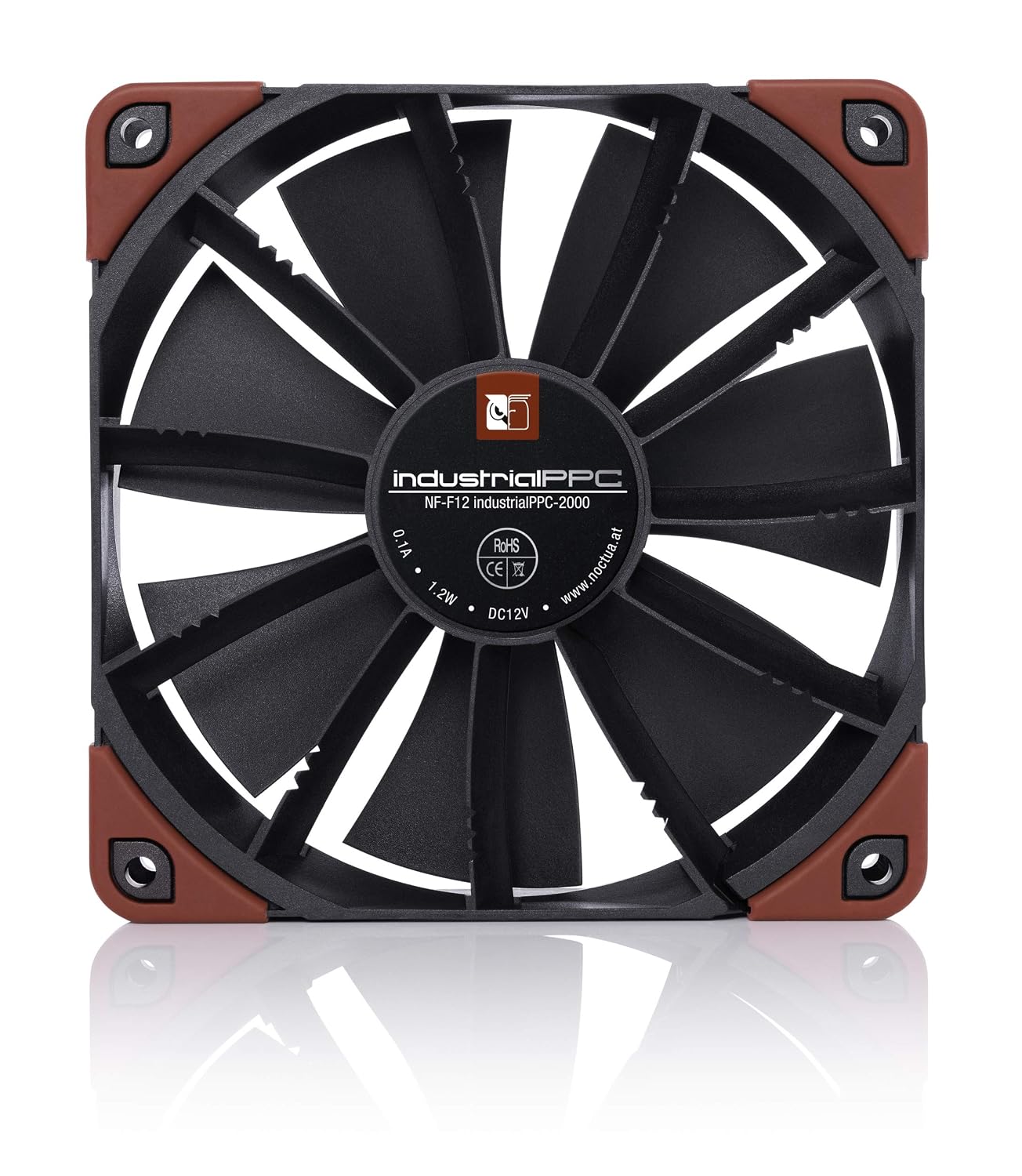 Noctua NF-F12 iPPC-2000, High-Performance Industrial Fan 120mm | Heavy Duty High Airflow 25mm Thick Fan, for Demanding Applications, 2000rpm 3-Pin