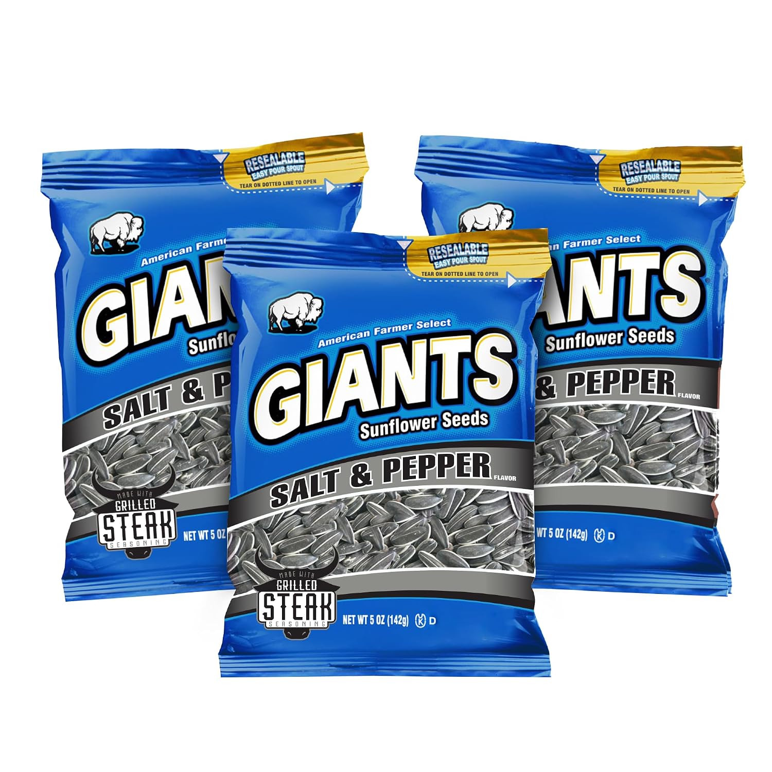 GIANTS Original Sunflower Seeds - Sunflower Seeds to Eat, Sunflower Seeds Bulk, Lightly Salted Sunflower Seeds for Eating, High Protein Snack - 5.75 oz Resealable Bags (Case of 12)
