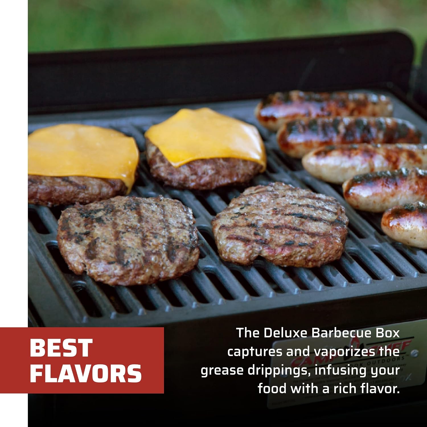 Camp Chef Deluxe BBQ Grill Box, Single Burner Accessory, Cooking Dimensions: 14 in. x 16 in, Black