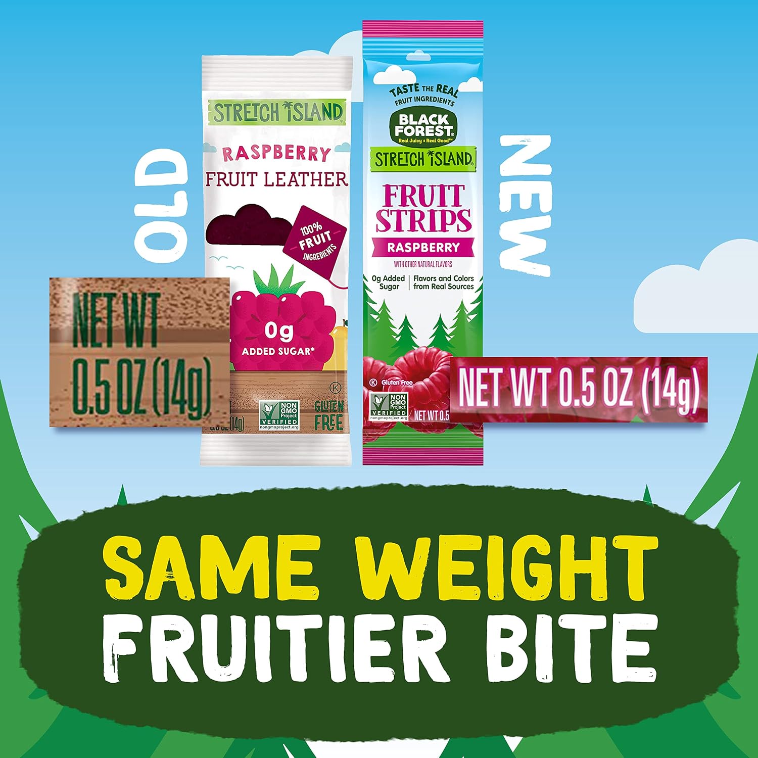 Black Forest, Stretch Island, Fruit Strips, Cherry, Apple, Raspberry, Grape, Strawberry, and Apricot, Zero Grams Added Sugar Non-GMO, 48 ct