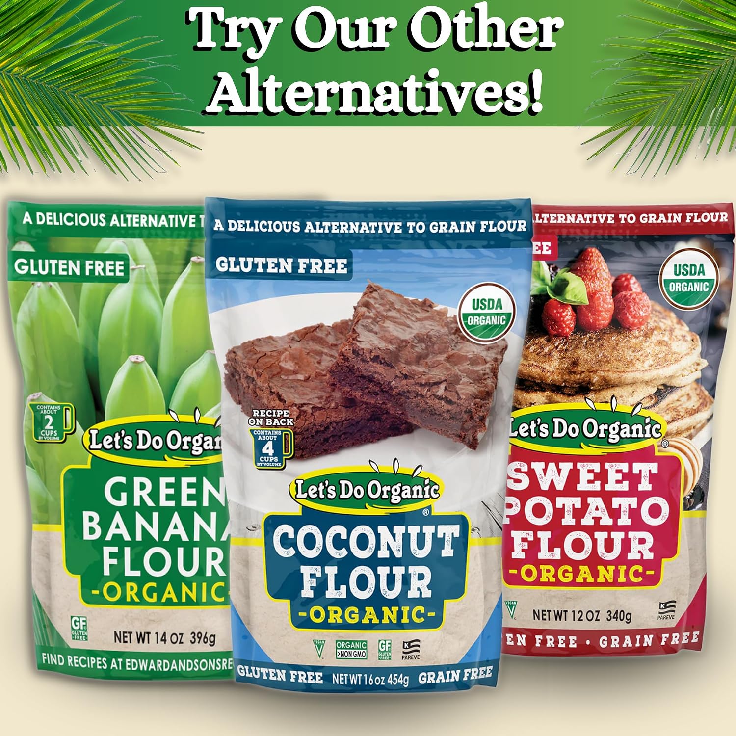 Let's Do Organic Coconut Flour, For Baking, Gluten Free - 16 Oz (Pack of 6) | Wheat Flour Alternative, High in Fiber & Protein, Non-GMO Project Verified, USDA Organic