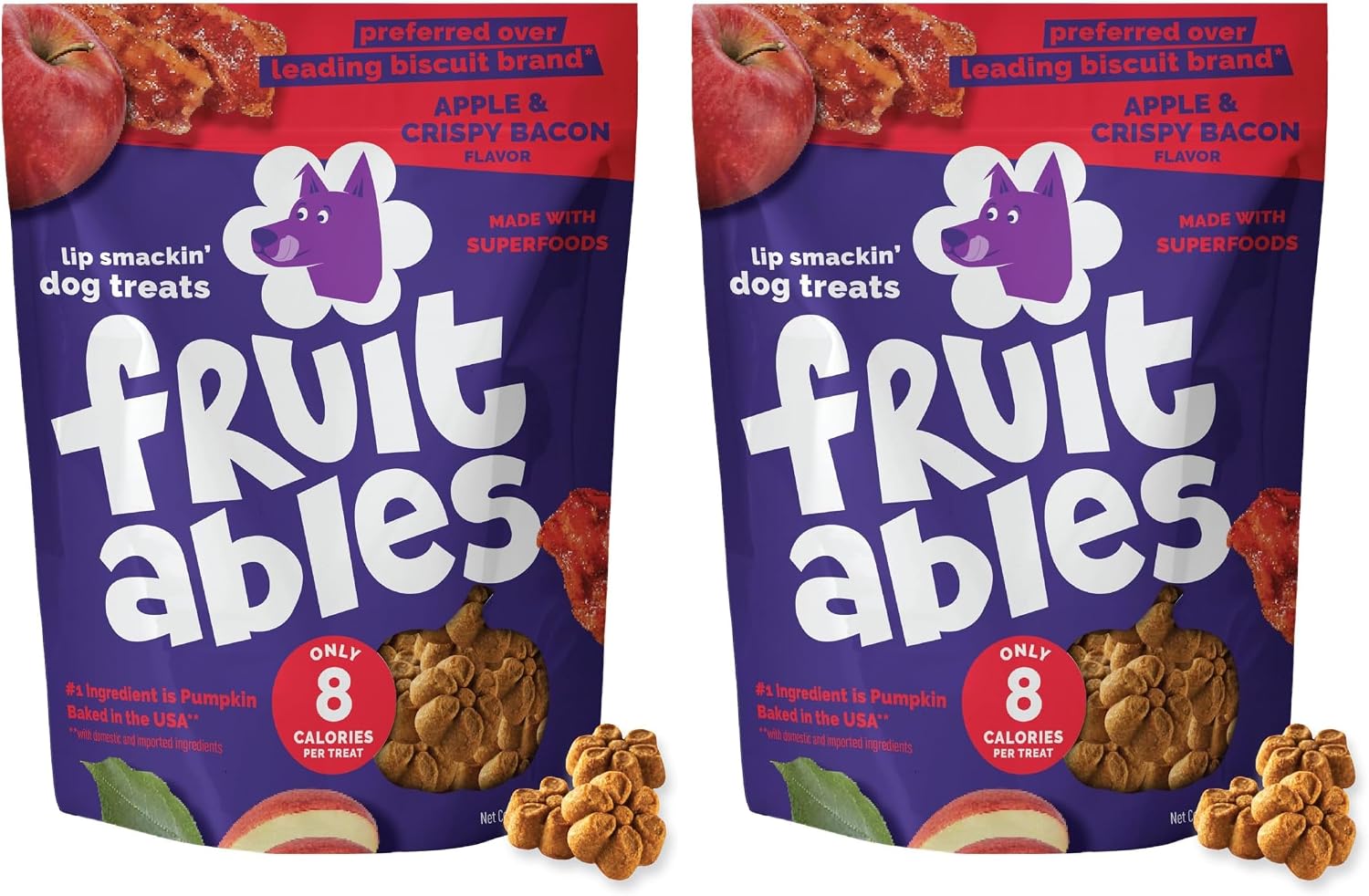 Fruitables Baked Dog Treats, Low Calorie Treats, Pumpkin & Banana, 7oz | Healthy Dog Treats, Training Treats, Crunchy Dog Biscuits, Limited Ingredient Recipe, Healthy Puppy Snacks, Made in USA