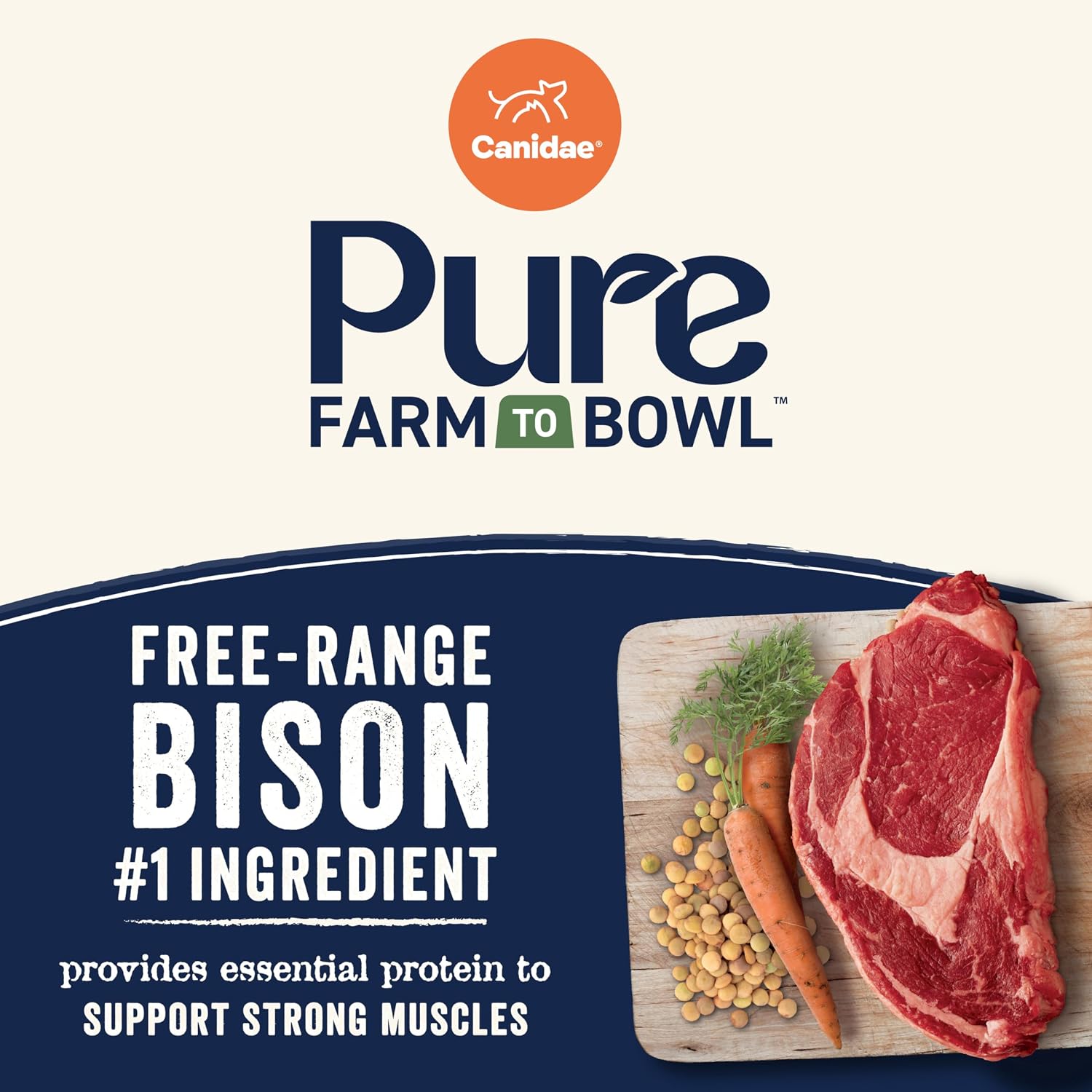 Canidae Pure Farm to Bowl Dry Dog Food - Balanced Nutrition for Adult Dogs - Limited Ingredient Formula - Grain, Wheat & Soy-Free - 22 lb - Wild-Caught Salmon & Sweet Potato Recipe