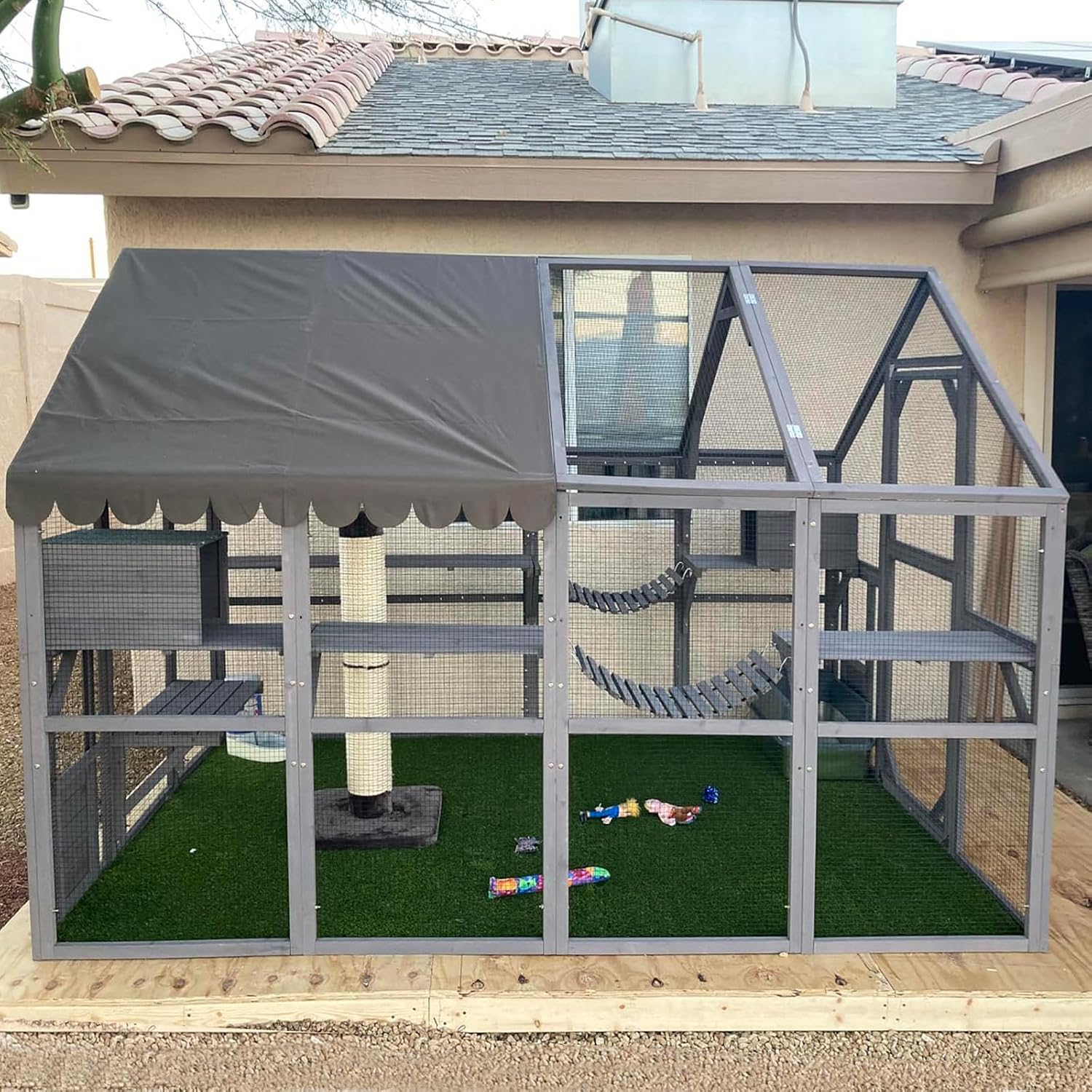 Aivituvin Extra Large Window Catio 5-Level Outdoor Cat Enclosure with Cover
