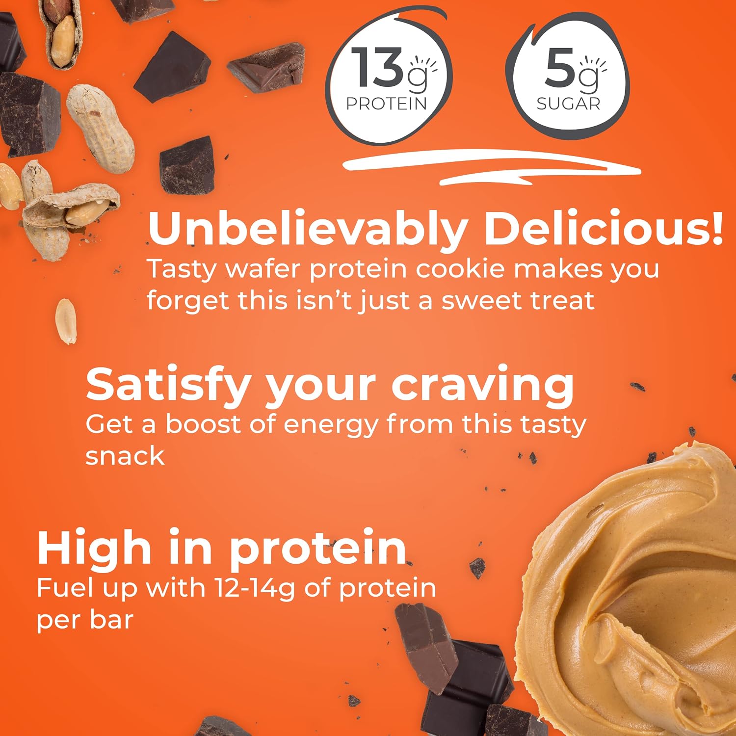 Power Crunch Protein Energy Wafer Bars, Peanut Butter Fudge, 1.4 Ounce (12 Count)
