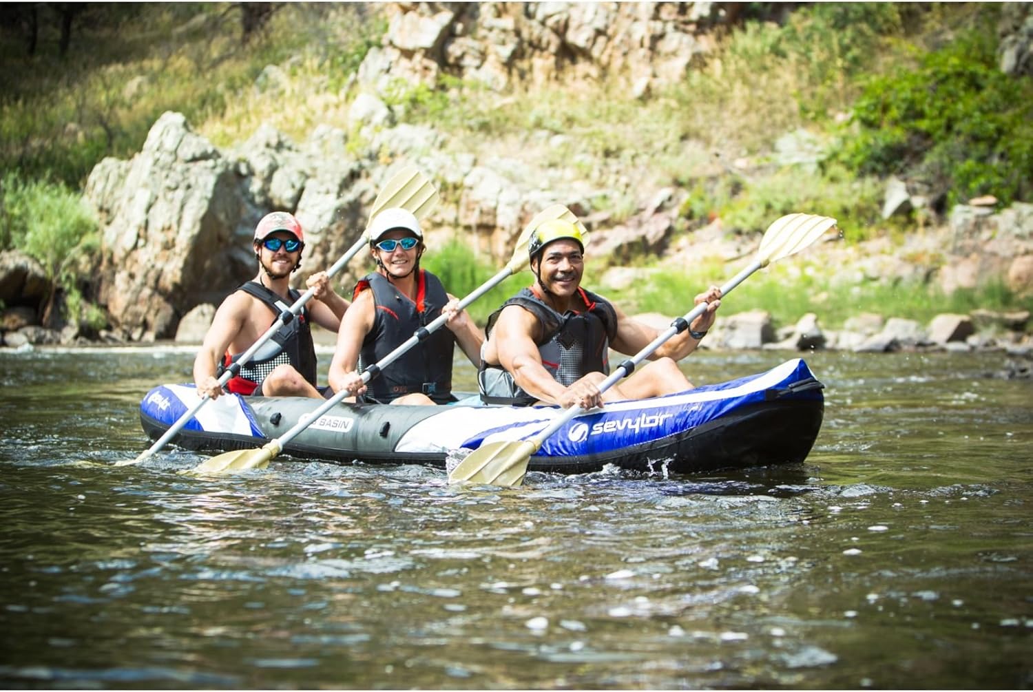 Sevylor Big Basin 3-Person Inflatable Kayak with Adjustable Seats & Carry Handles