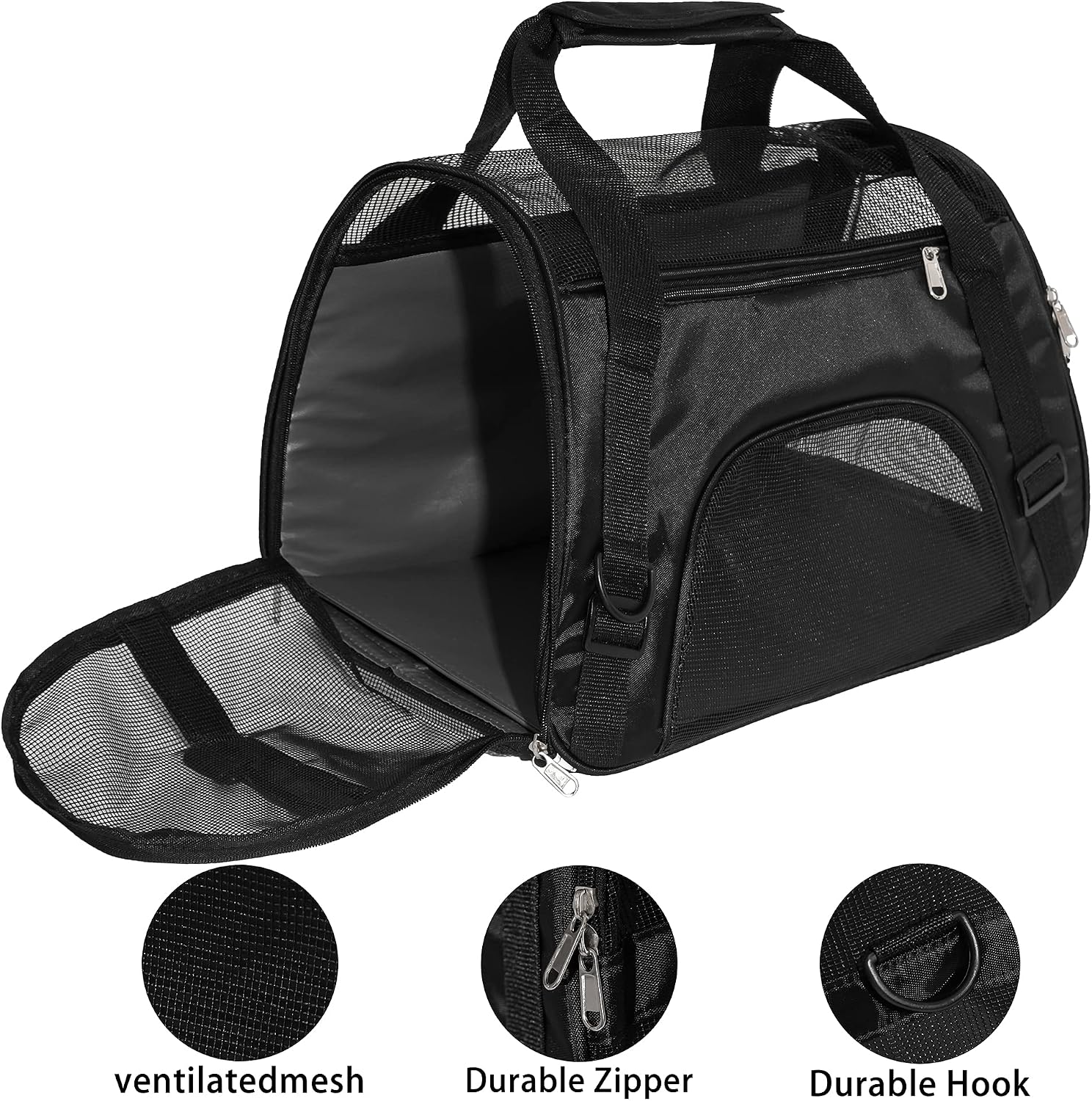 MuchL Cat Carrier for Cats Soft-Sided Travel Pat Carrier for Cat with Wooden Padding Board Airline Approved Lightweight Comfortable Cat Bag for