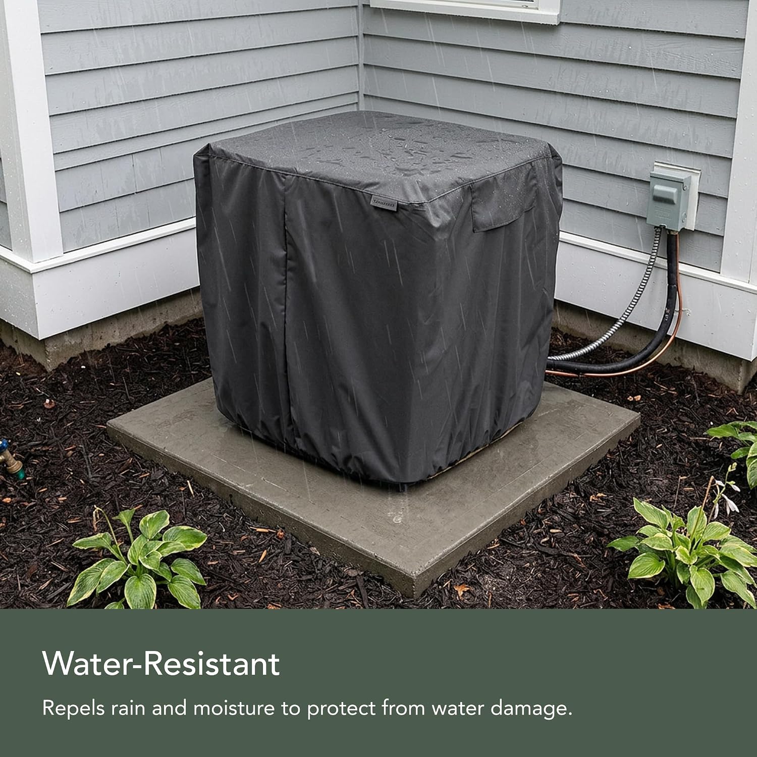 Covermates Classic Heavy-Duty Air Conditioner Cover - Durable All-Weather Protection for Outdoor Central AC Units - Water-Resistant 12-Gauge Vinyl Shell, 26W x 26D x 32H, Green