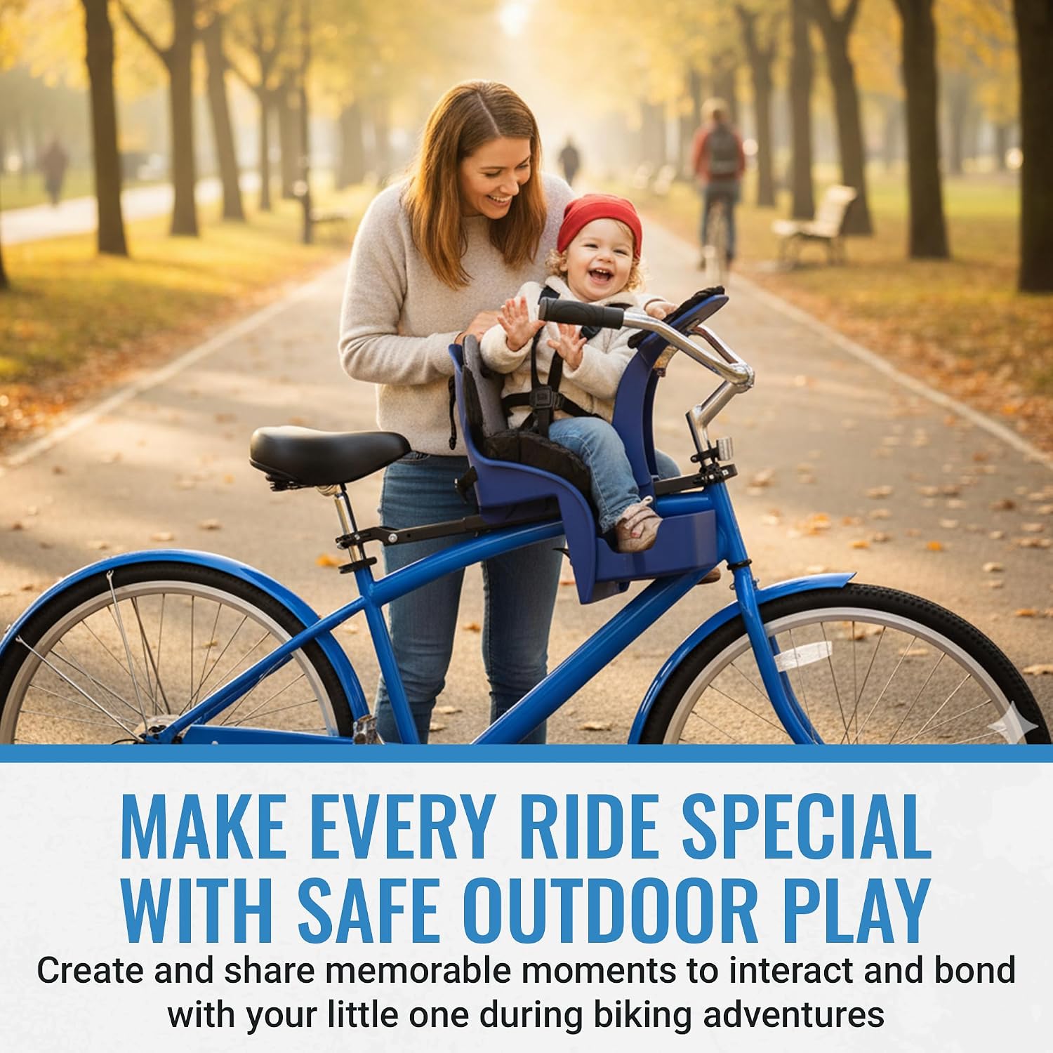 KaZAM Front-Mounted Child Bike Seat – Kangaroo & Wallaby Models with Padded Front Bumper/Dashboard