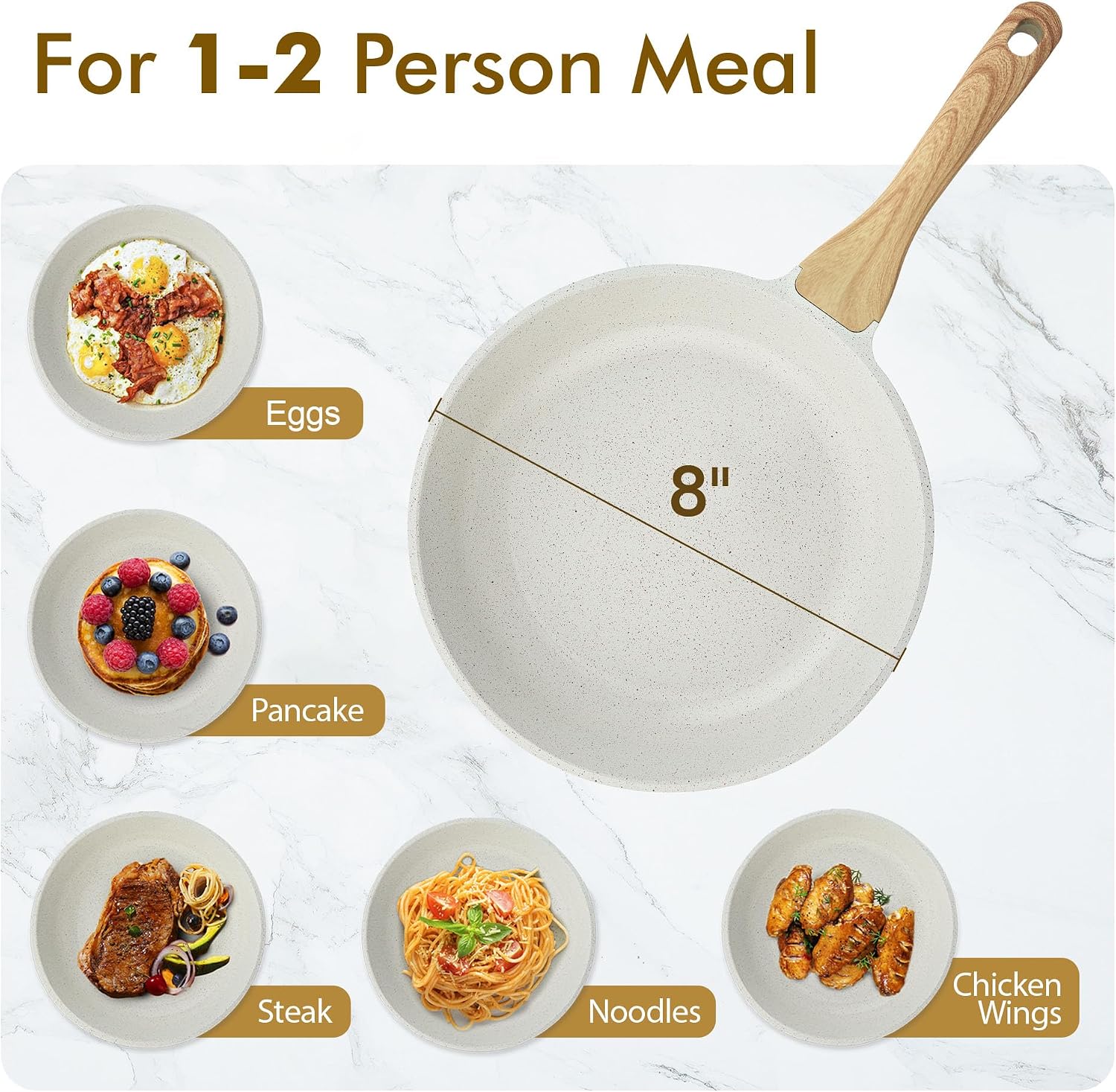 SENSARTE Nonstick Frying Pan Skillet, Swiss Granite Coating Omelette Pan, Healthy Stone Cookware Chef's Pan