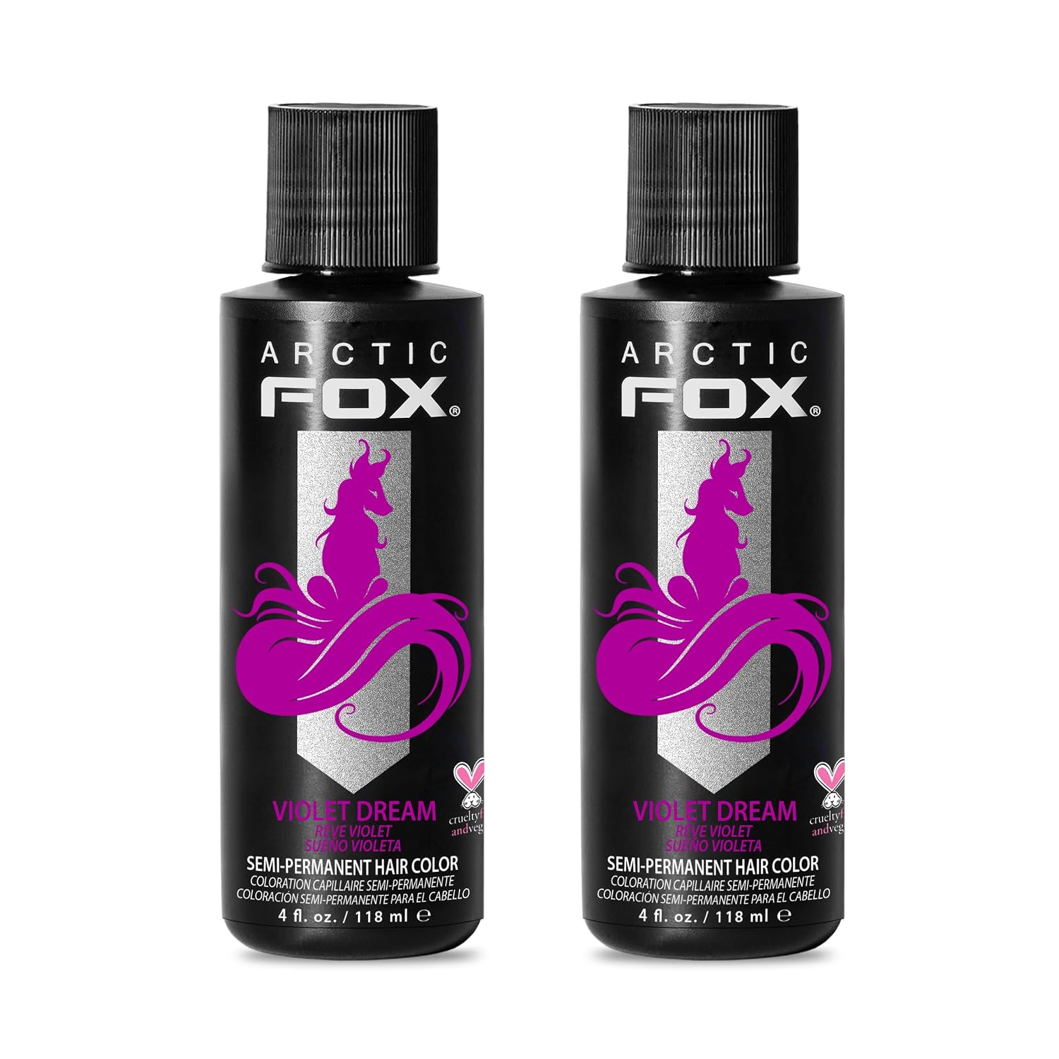 ARCTIC FOX Virgin Pink Semi-Permanent Hair Color - Vegan - 4 fl oz | Vivid and Vibrant, Cruelty Free, Ammonia Free, Peroxide Free, , Cream Formula
