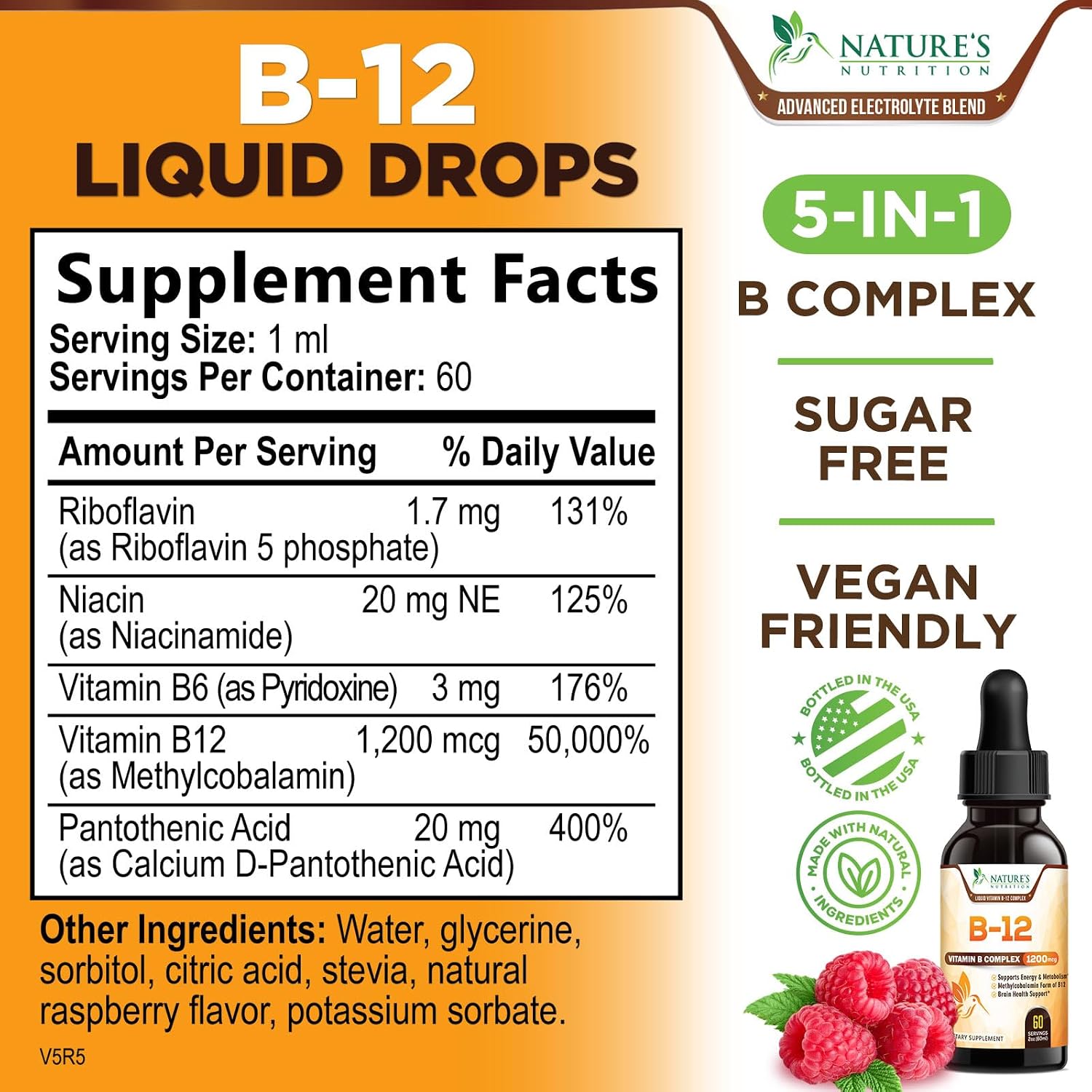 Vitamin B12 Drops - Extra Strength Methylcobalamin Super B Complex - B-12 Liquid Drops for Immune Support, Energy