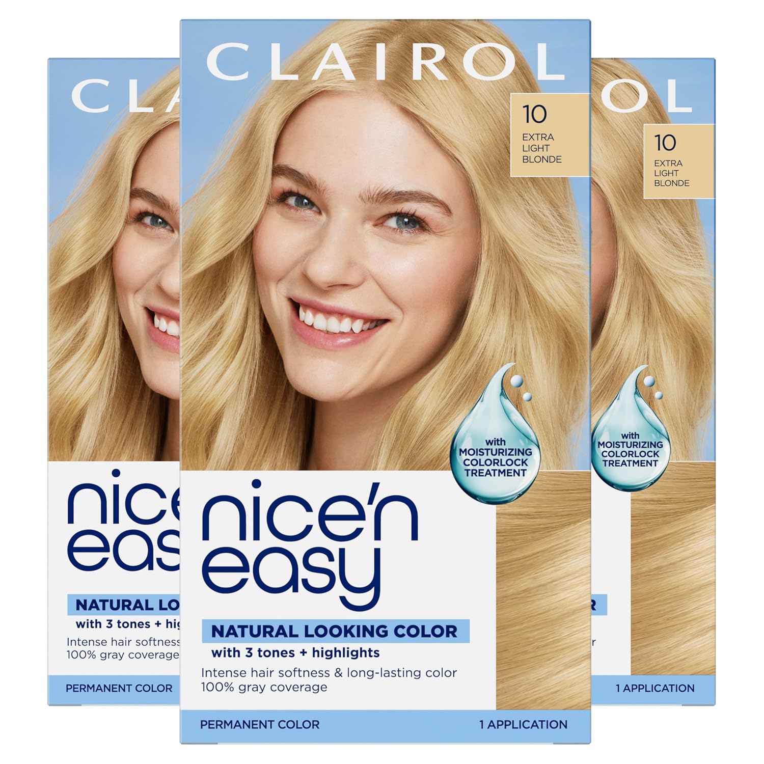 Clairol Nice'n Easy Permanent Hair Dye, 6A Light Ash Brown | Pack of 3
