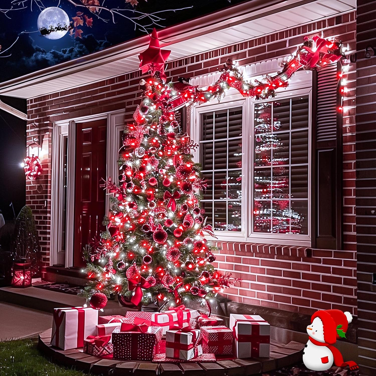 JMEXSUSS 2 Pack Solar String Lights Outdoor Total 66FT 200LED Fairy Lights | Outdoor Waterproof, 8 Modes Solar Christmas Lights for Outside Garden Tree Patio Yard Wedding Christmas Decorations, White
